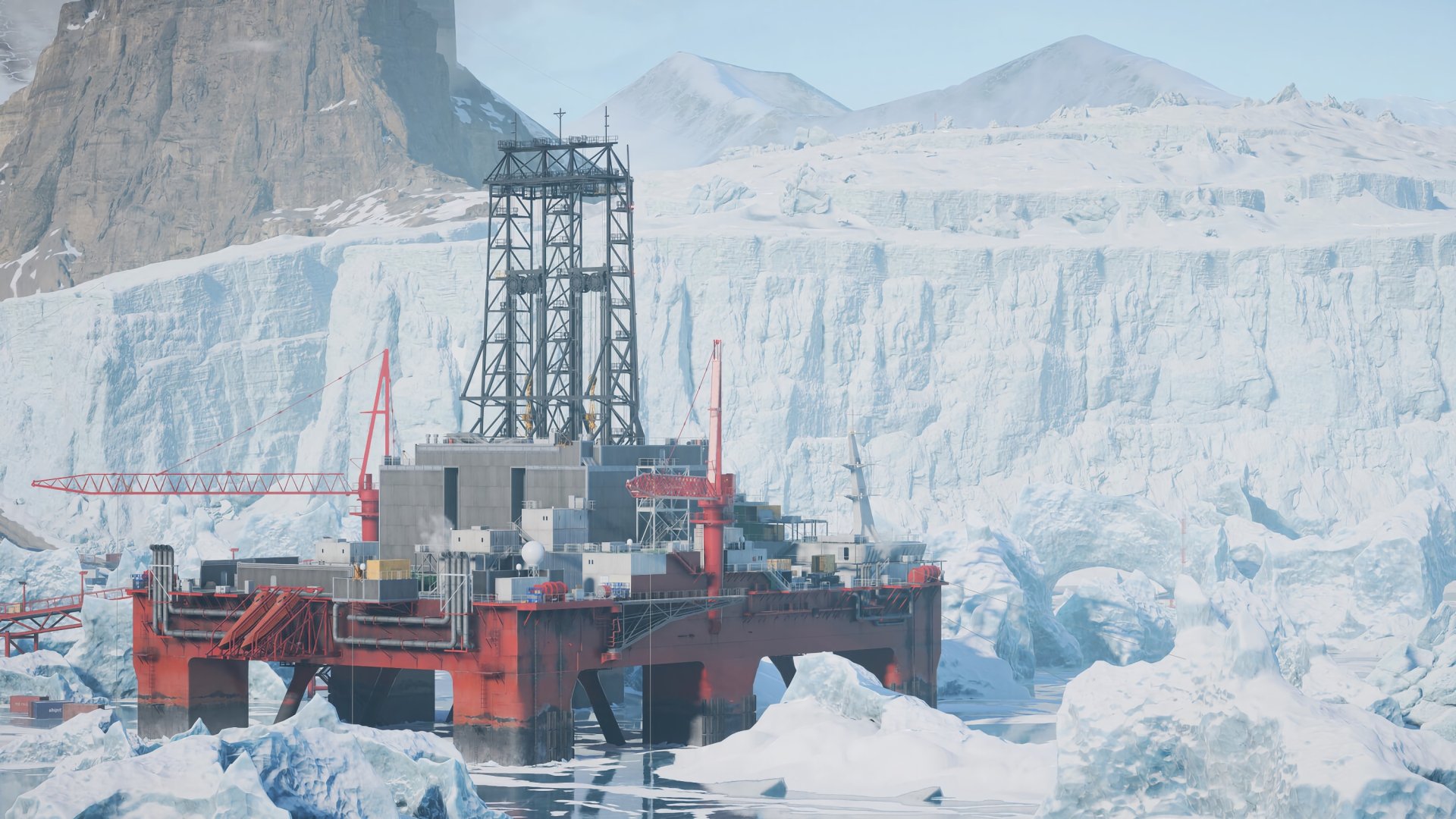 man made oil platform Image