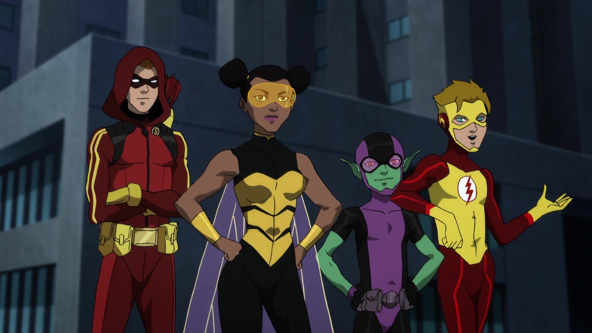Speedy (DC Comics) Roy Harper Wally West Kid Flash Beast Boy Bumblebee (DC Comics) movie Teen Titans: The Judas Contract Image