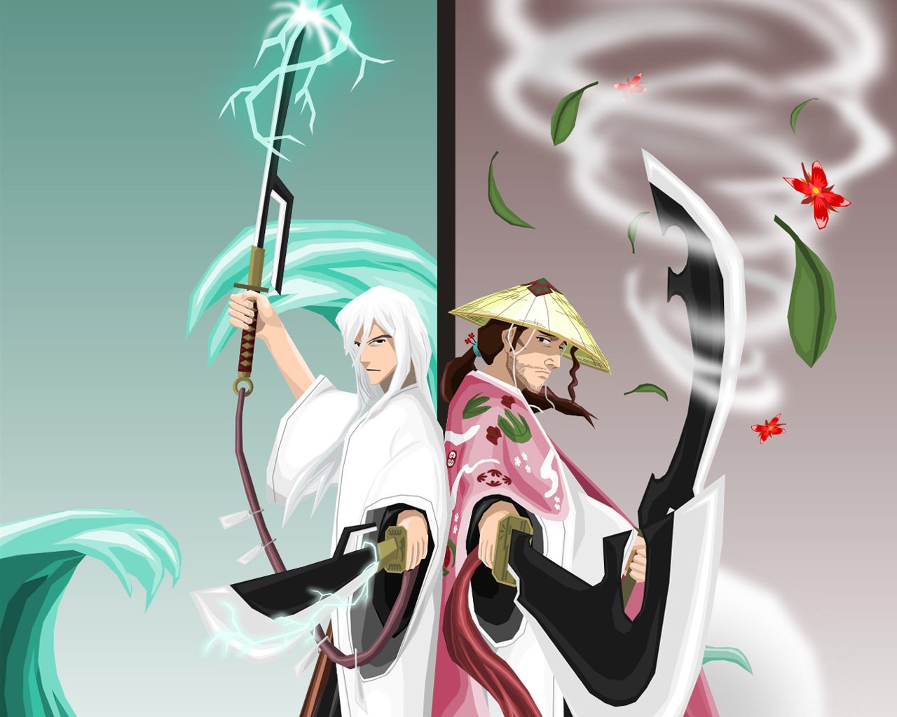Jūshirō Ukitake Shunsui Kyōraku Anime Bleach Image