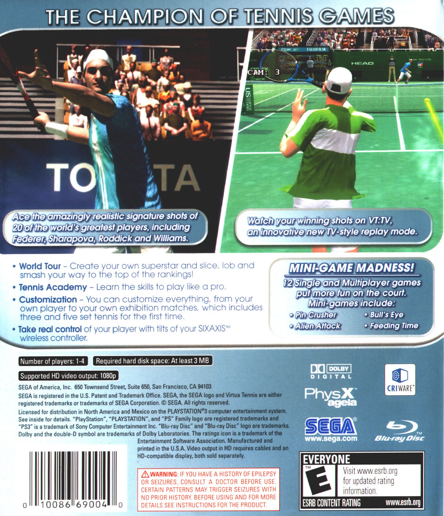 video game Virtua Tennis 3 Image