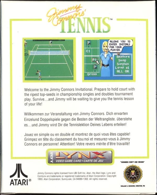 video game Jimmy Connors' Tennis Image