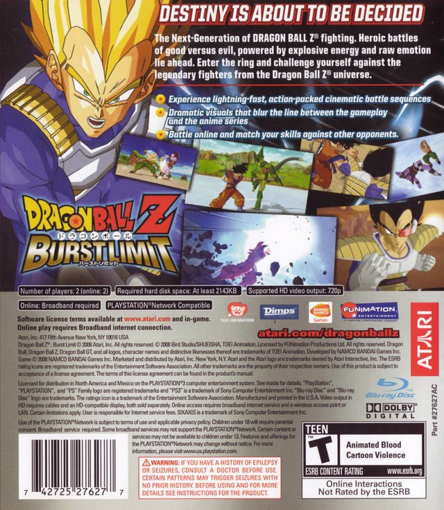 video game Dragon Ball Z: Burst Limit Image