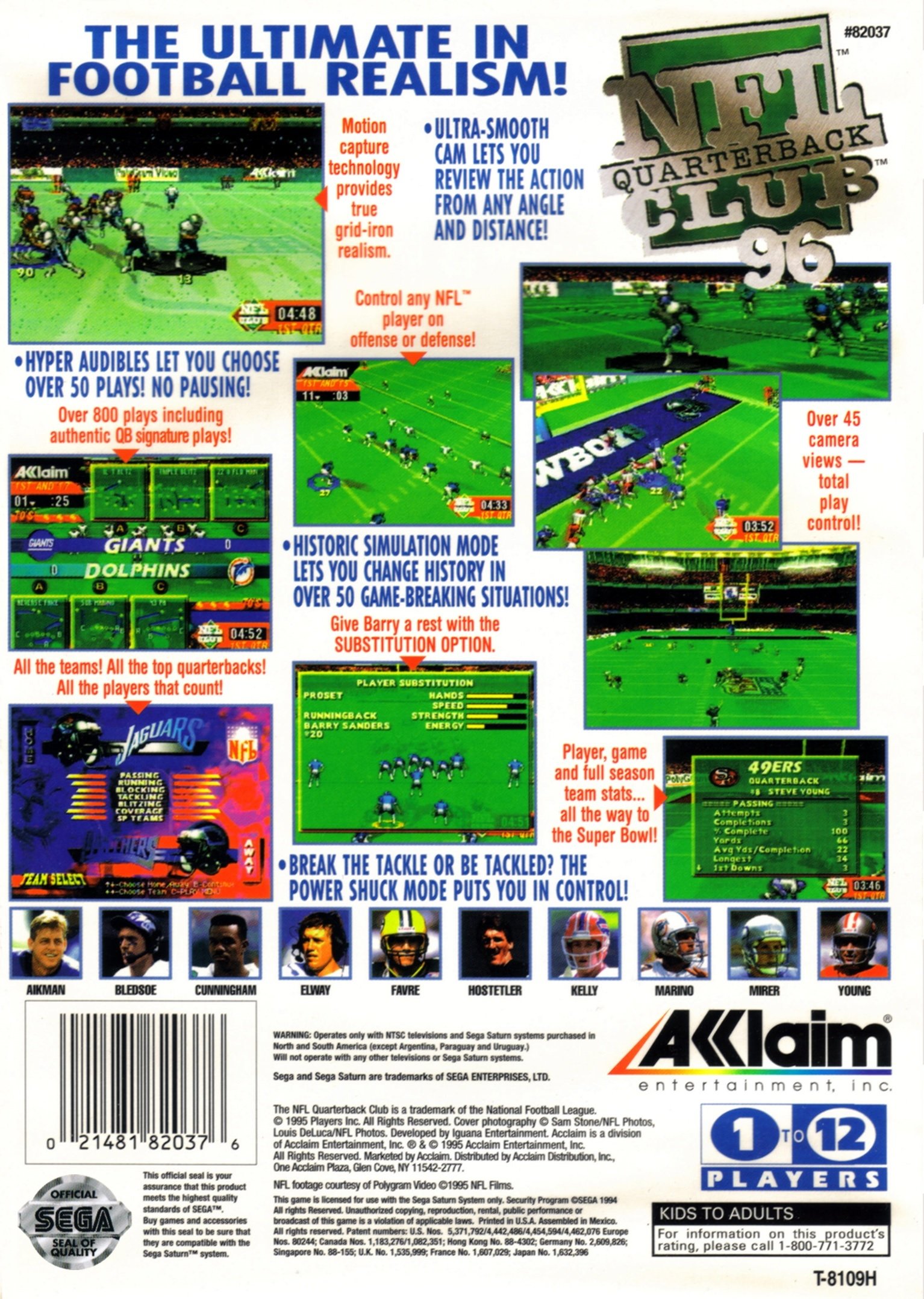 video game NFL Quarterback Club 96 Image
