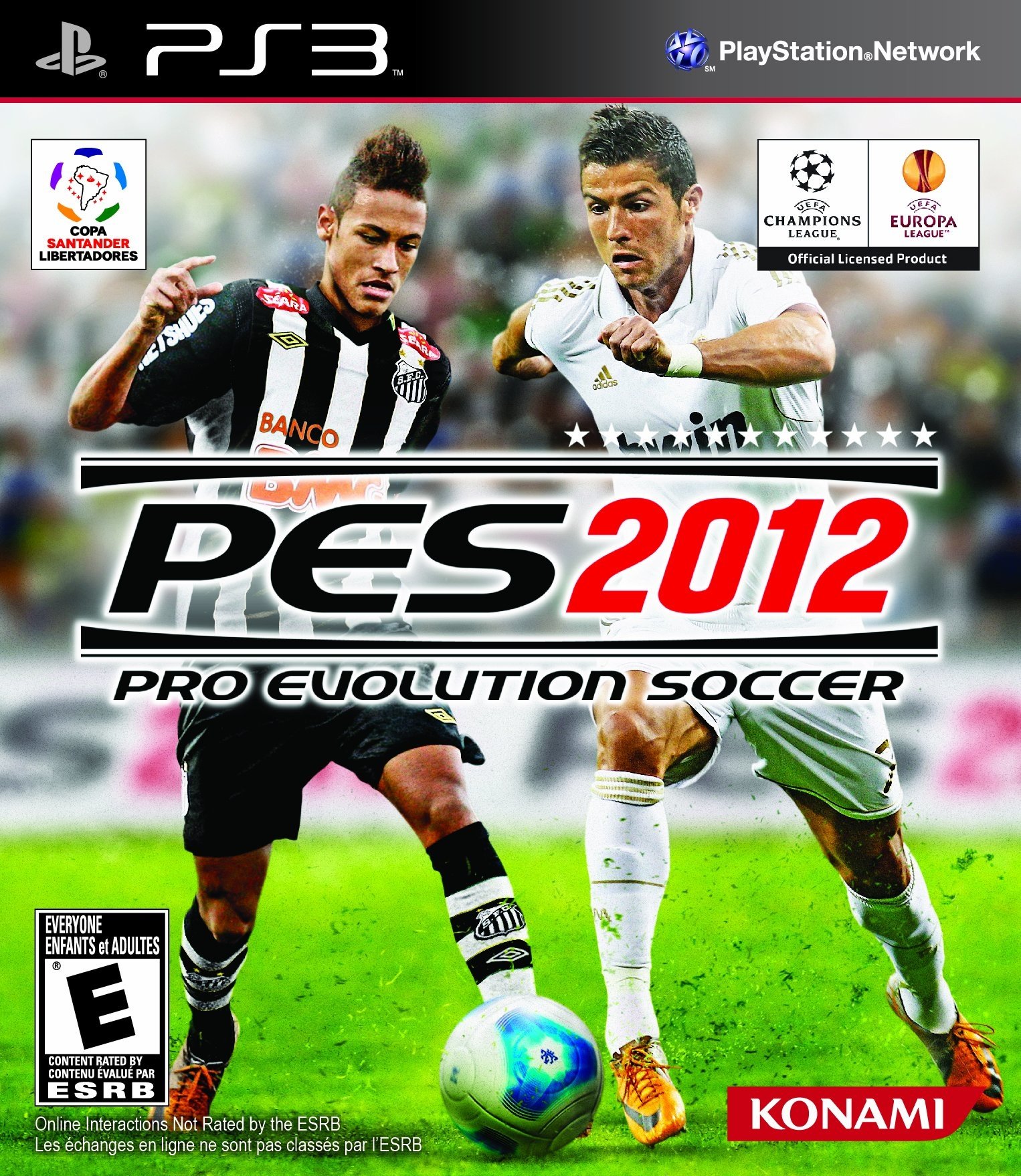Cover art for Pro Evolution Soccer 2012 showcases two players on the field, highlighting the dynamic gameplay and sportsmanship of this popular video game for PS3.