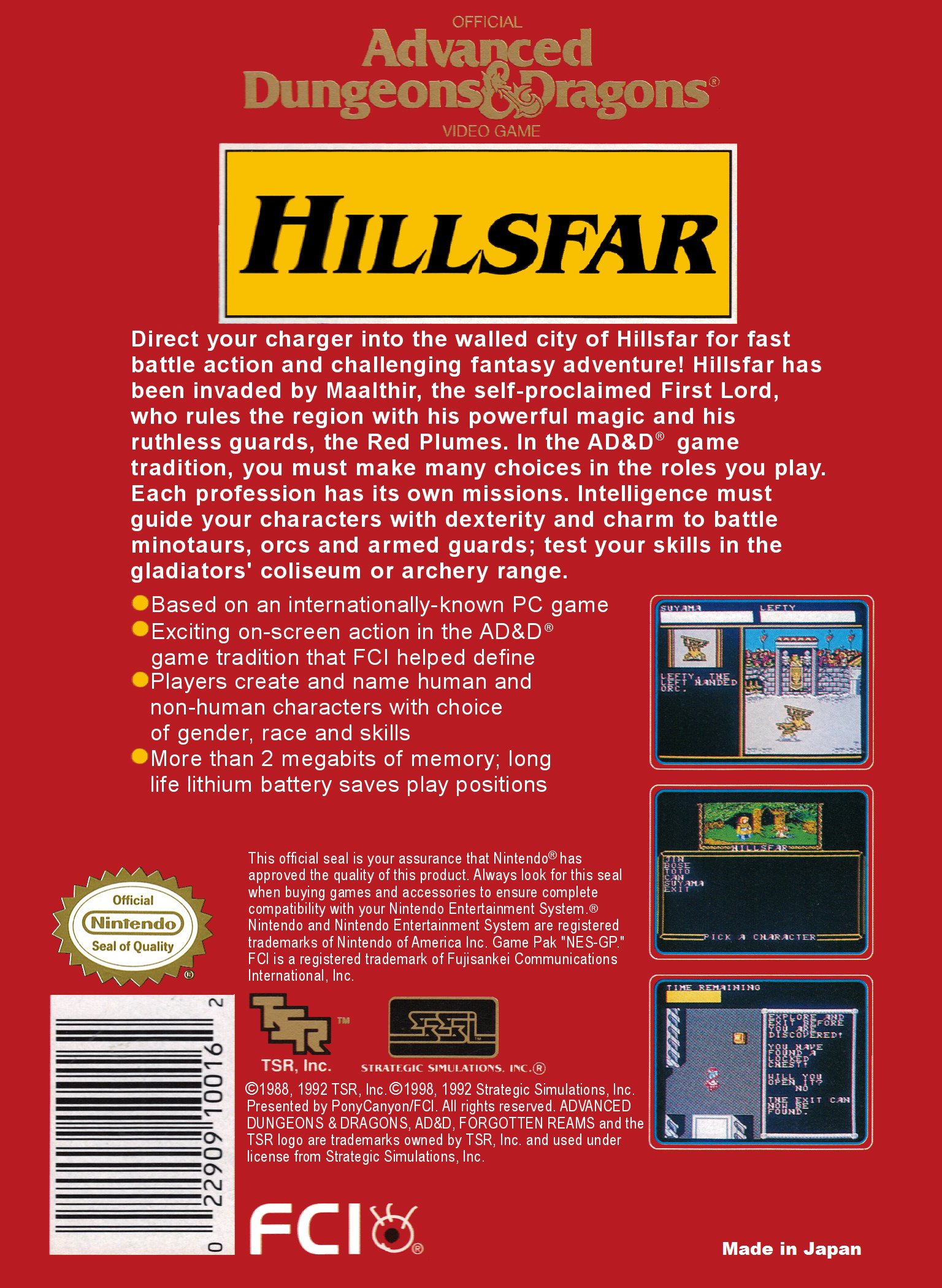 video game Advanced Dungeons & Dragons: Hillsfar Image
