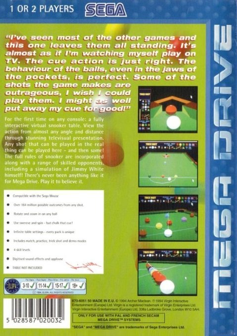 video game Jimmy White's Whirlwind Snooker Image