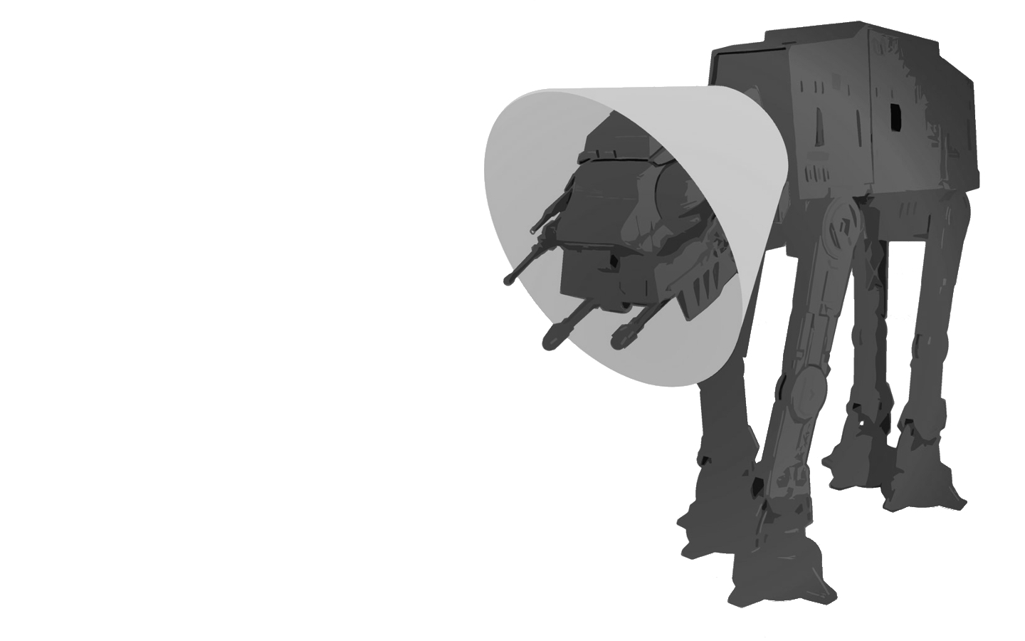 AT-AT Walker with a Elizabethan collar on