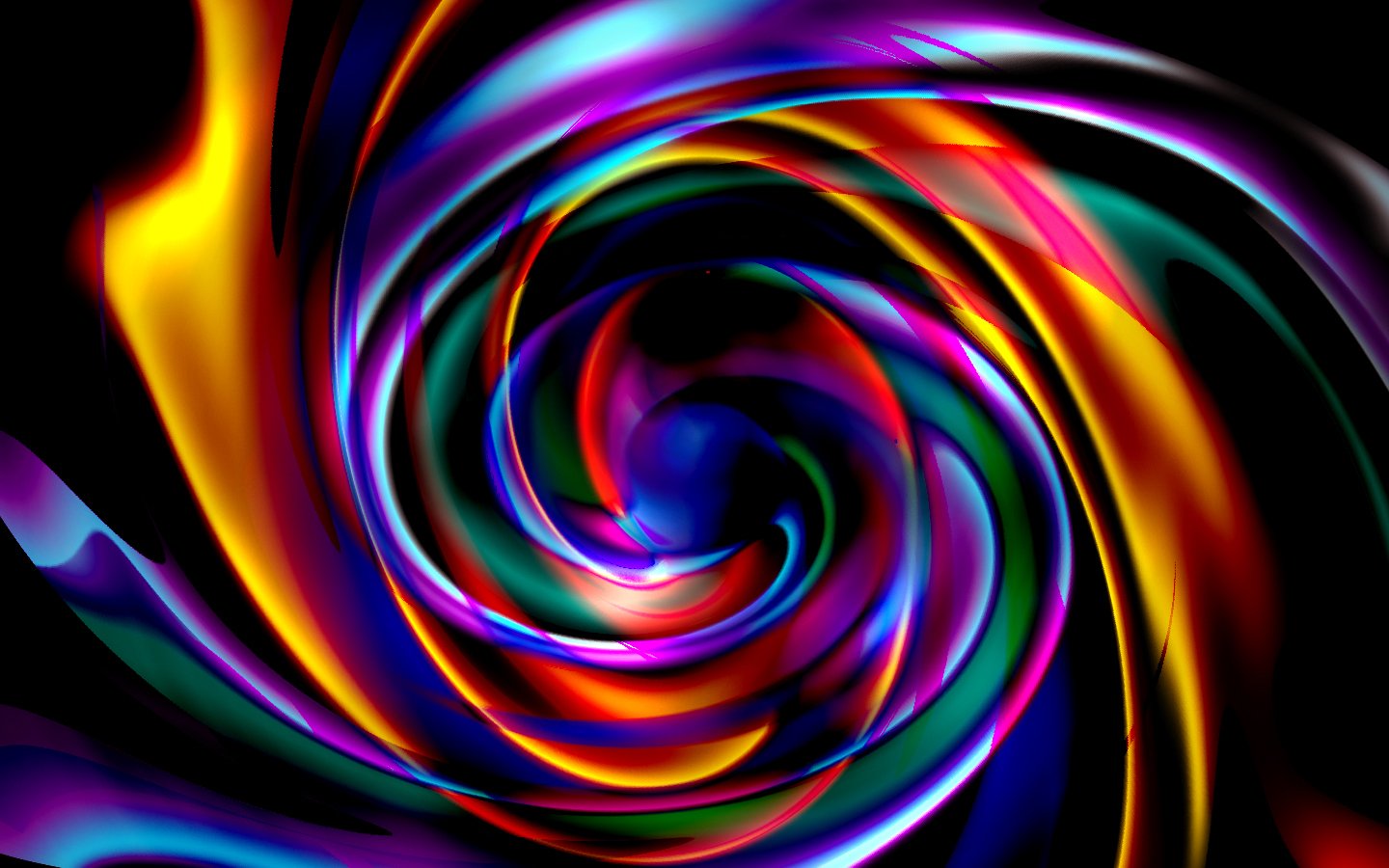 Abstract swirl of vibrant colors including blue, purple, yellow, and red, blending smoothly in a dynamic, flowing pattern.
