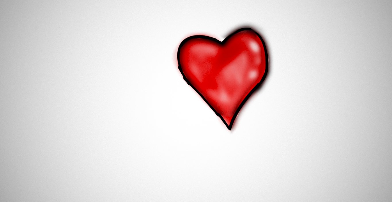 A vibrant red heart is depicted against a subtle gray background, showcasing an artistic representation of love and emotion.