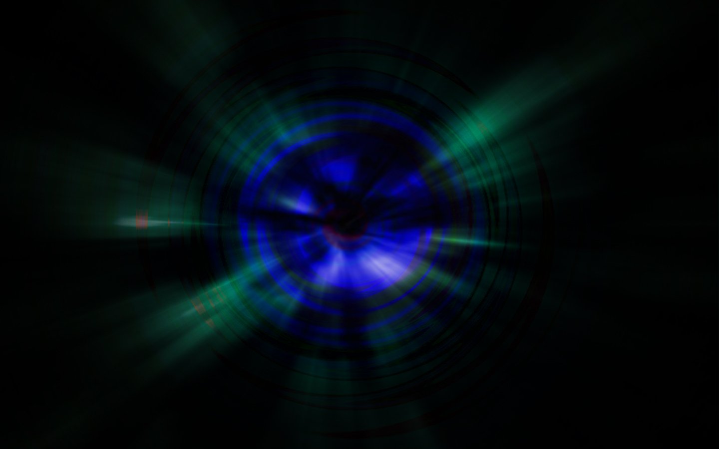 Abstract image featuring swirling colors of deep blue and green radiating from a dark center against a black background.