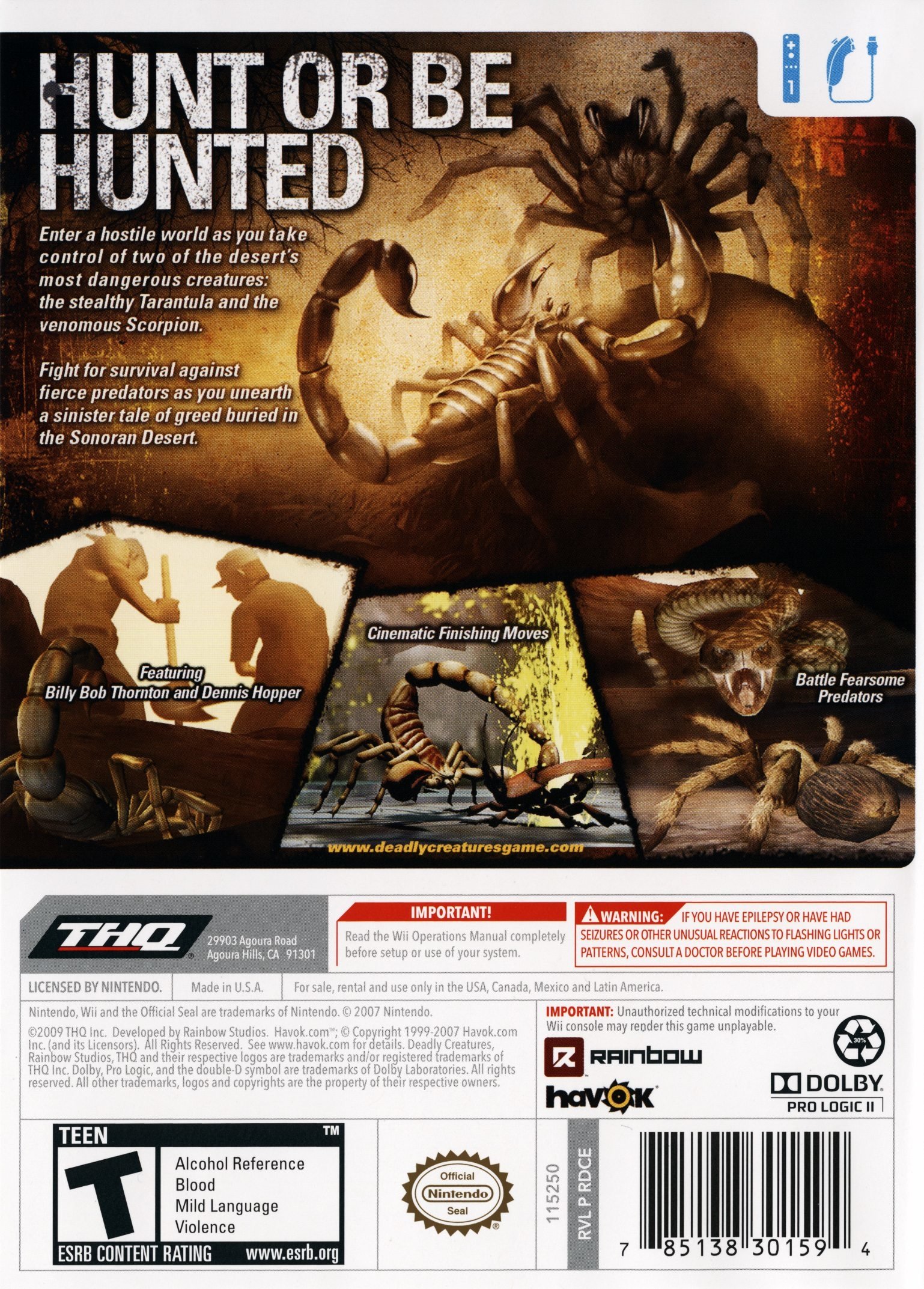 video game Deadly Creatures Image