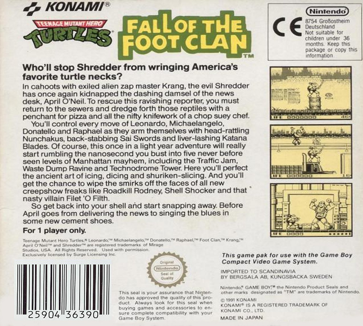 video game Teenage Mutant Ninja Turtles: Fall of the Foot Clan Image