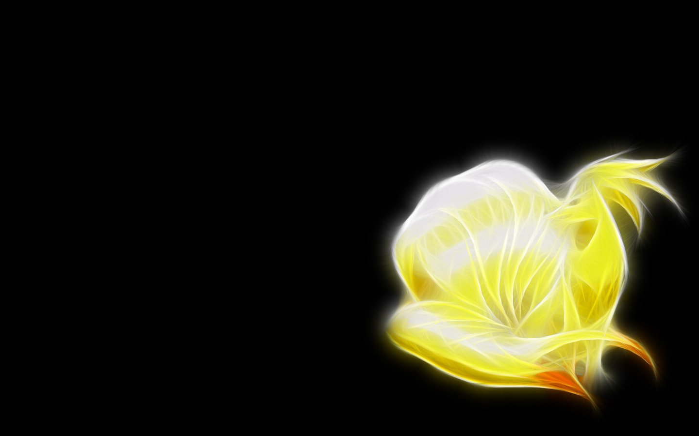 Glowing anime-style depiction of Ninetales, the fire Pokémon, with its nine fiery tails radiating light against a black background.