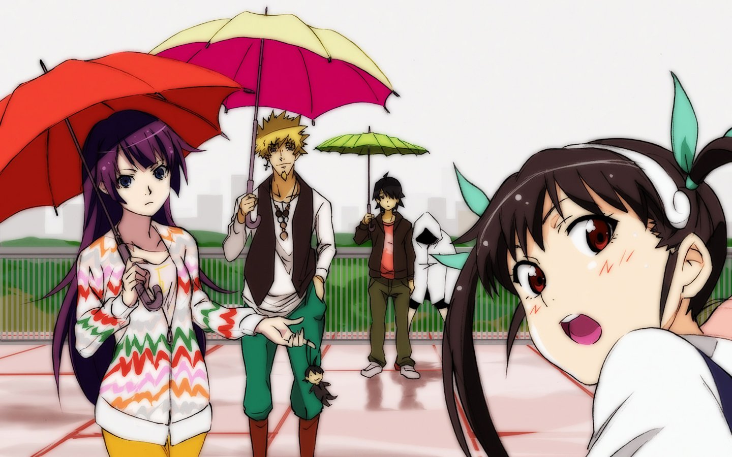 Meme Oshino Suruga Kanbaru Mayoi Hachikuji Koyomi Araragi Hitagi Senjōgahara Anime Monogatari (Series) Image
