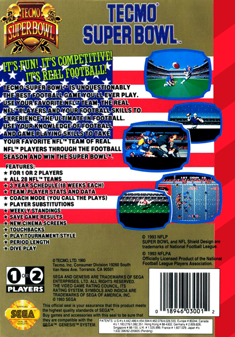 video game Tecmo Super Bowl Image