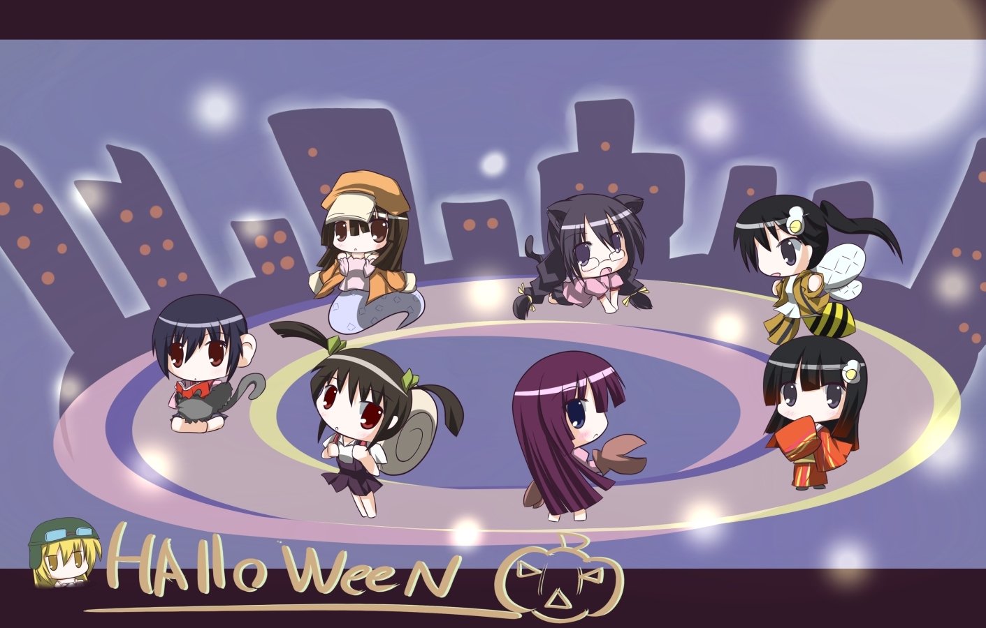Monogatari Chibi Halloween: Senjōgahara, Hanekawa & Friends