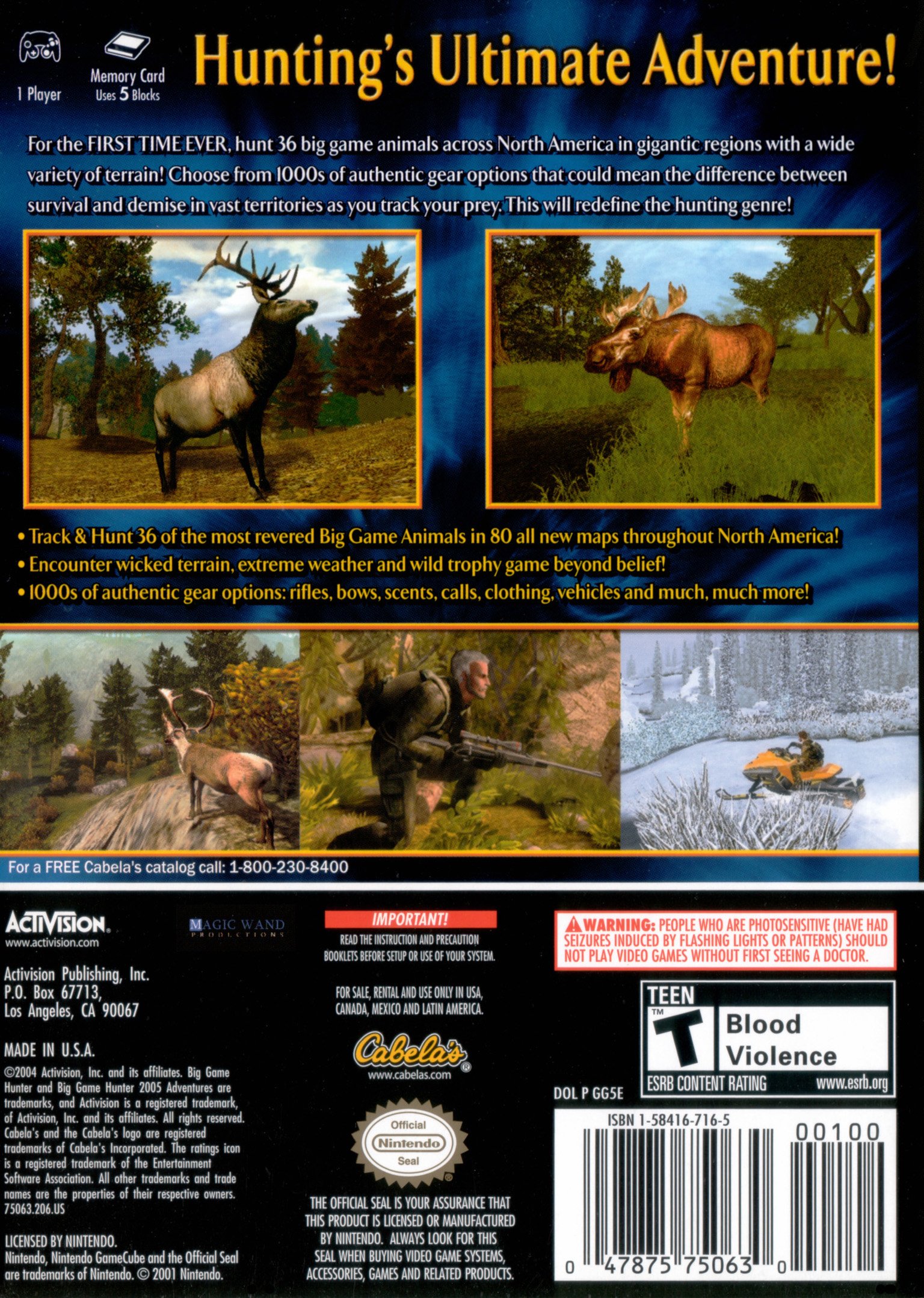 video game Cabela's Big Game Hunter 2005 Adventures Image
