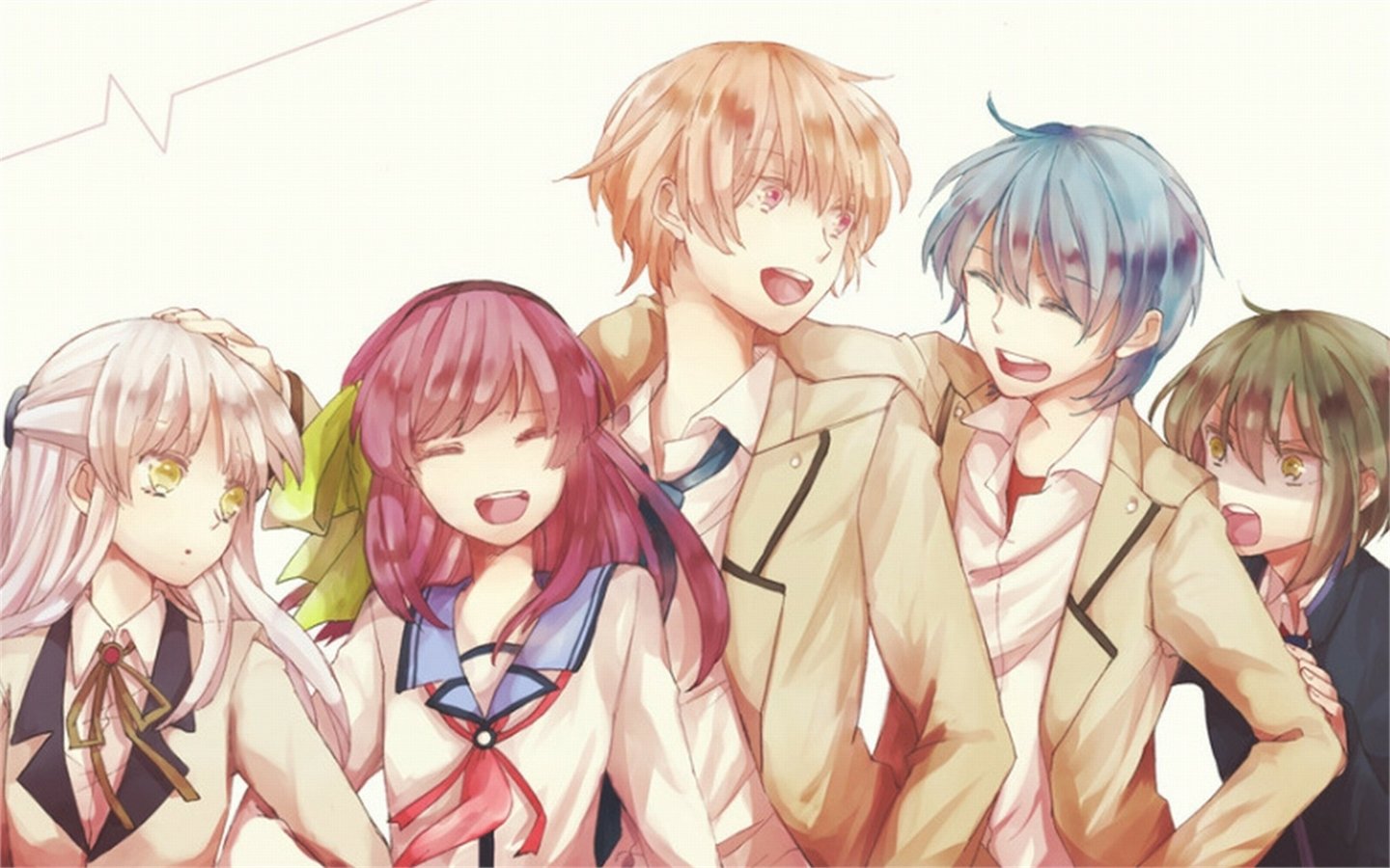 Hinata Hideki Ayato Naoi Yuzuru Otonashi Yuri Nakamura Kanade Tachibana Anime Angel Beats! Image