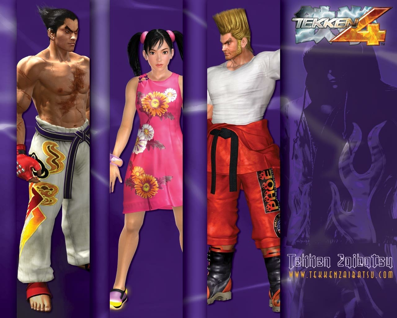Jin Kazama Paul Phoenix Ling Xiaoyu Kazuya Mishima video game tekken 4 Image