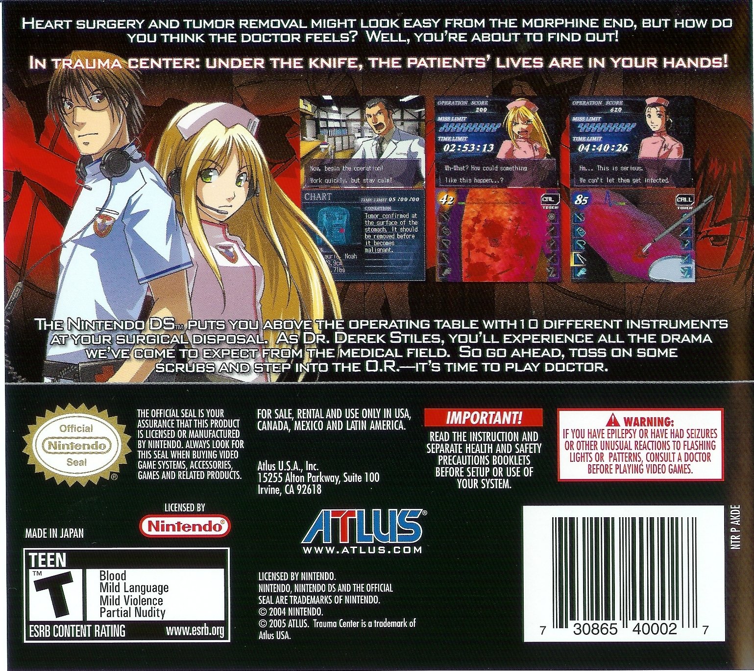 video game Trauma Center: Under the Knife Image