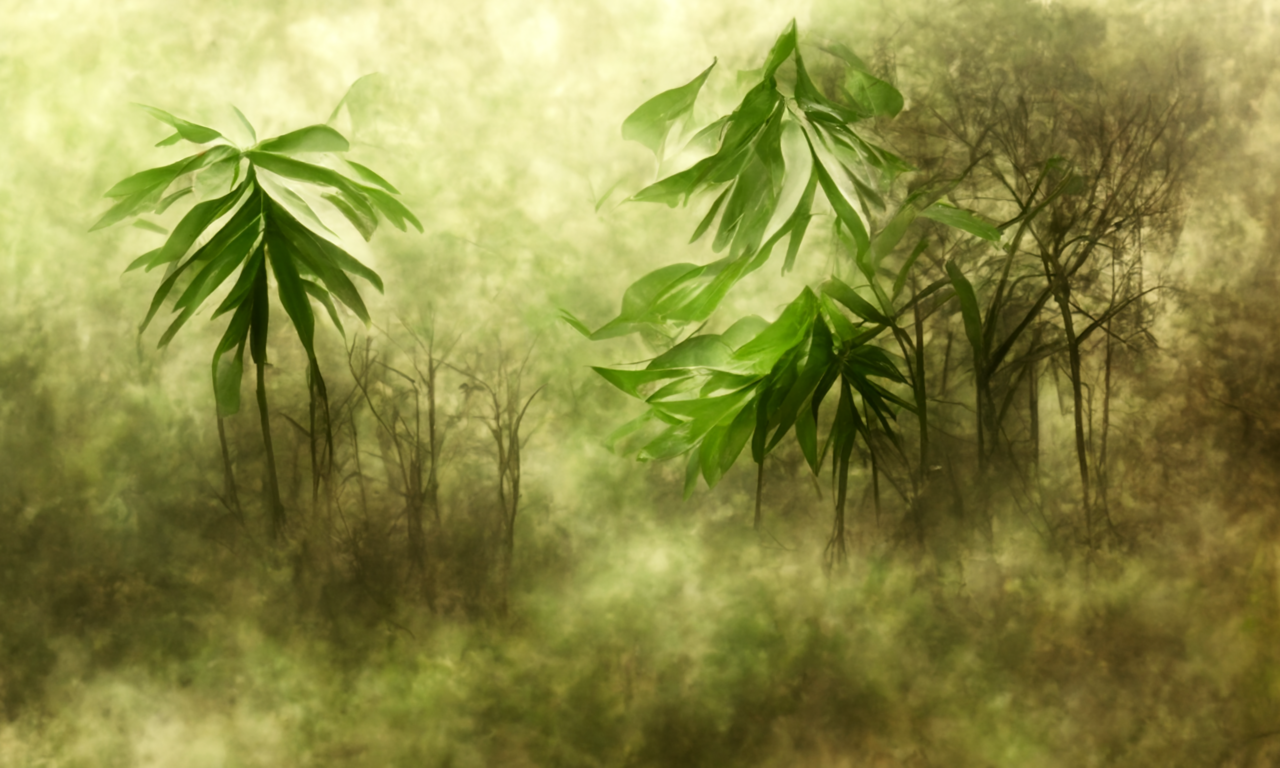  trees by Chinese ink style