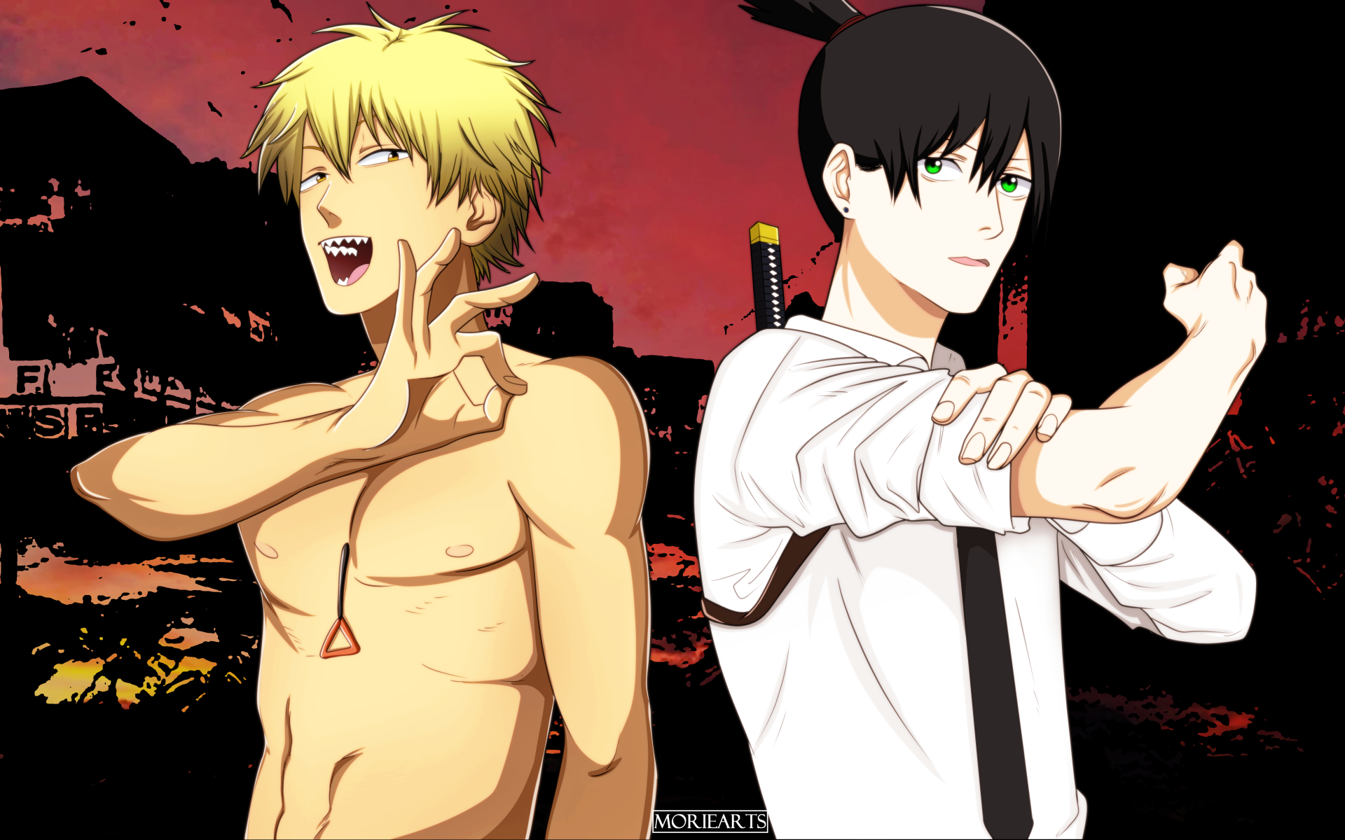 Chainsaw Man - Denji &amp; Aki by MorieArts