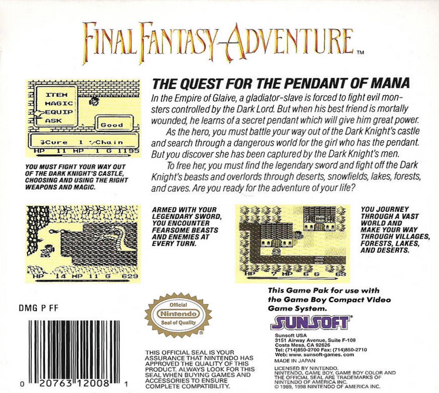 video game Final Fantasy Adventure Image