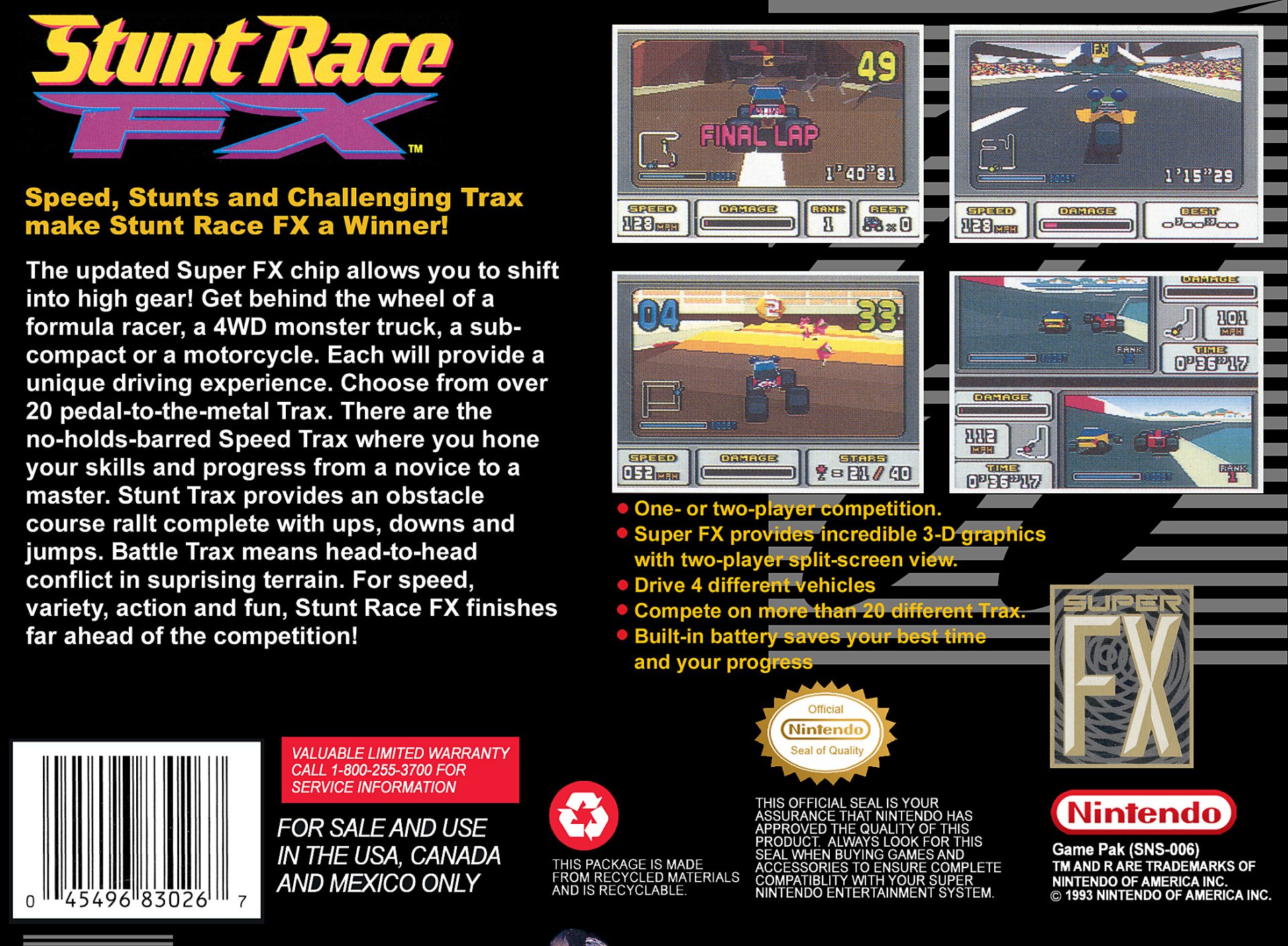 video game Stunt Race FX Image