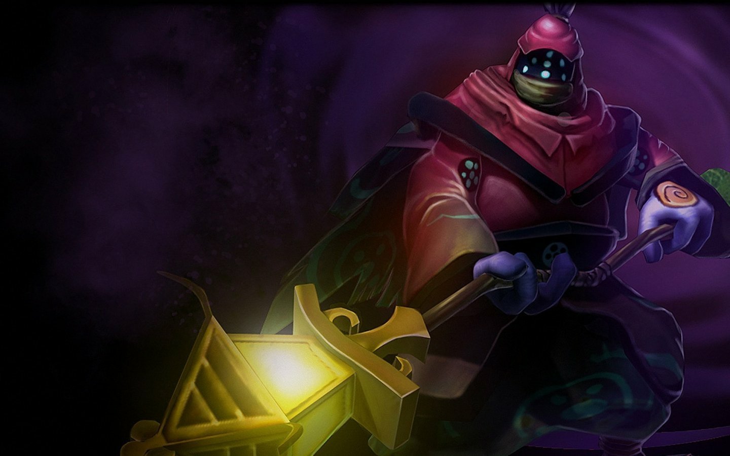 Jax from League of Legends wields a glowing weapon, dressed in a dark, hooded outfit with a mysterious, futuristic vibe in this video game artwork.