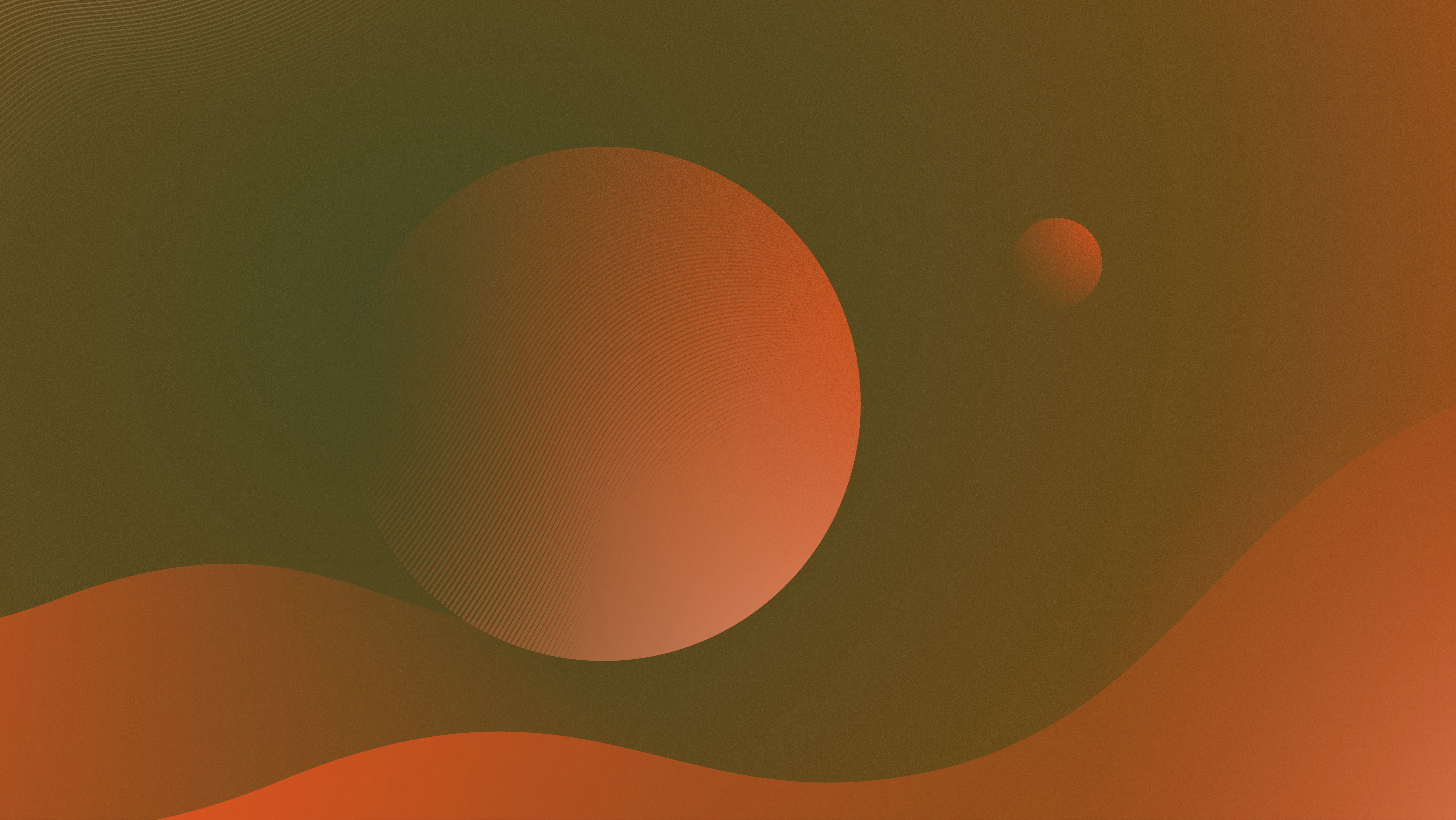 Solar landscape with colorful gradient planets in green and orange 4K by dpcdpc11