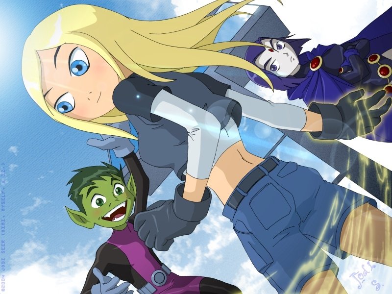 Raven (DC Comics) Beast Boy Terra (DC Comics) TV Show Teen Titans Image
