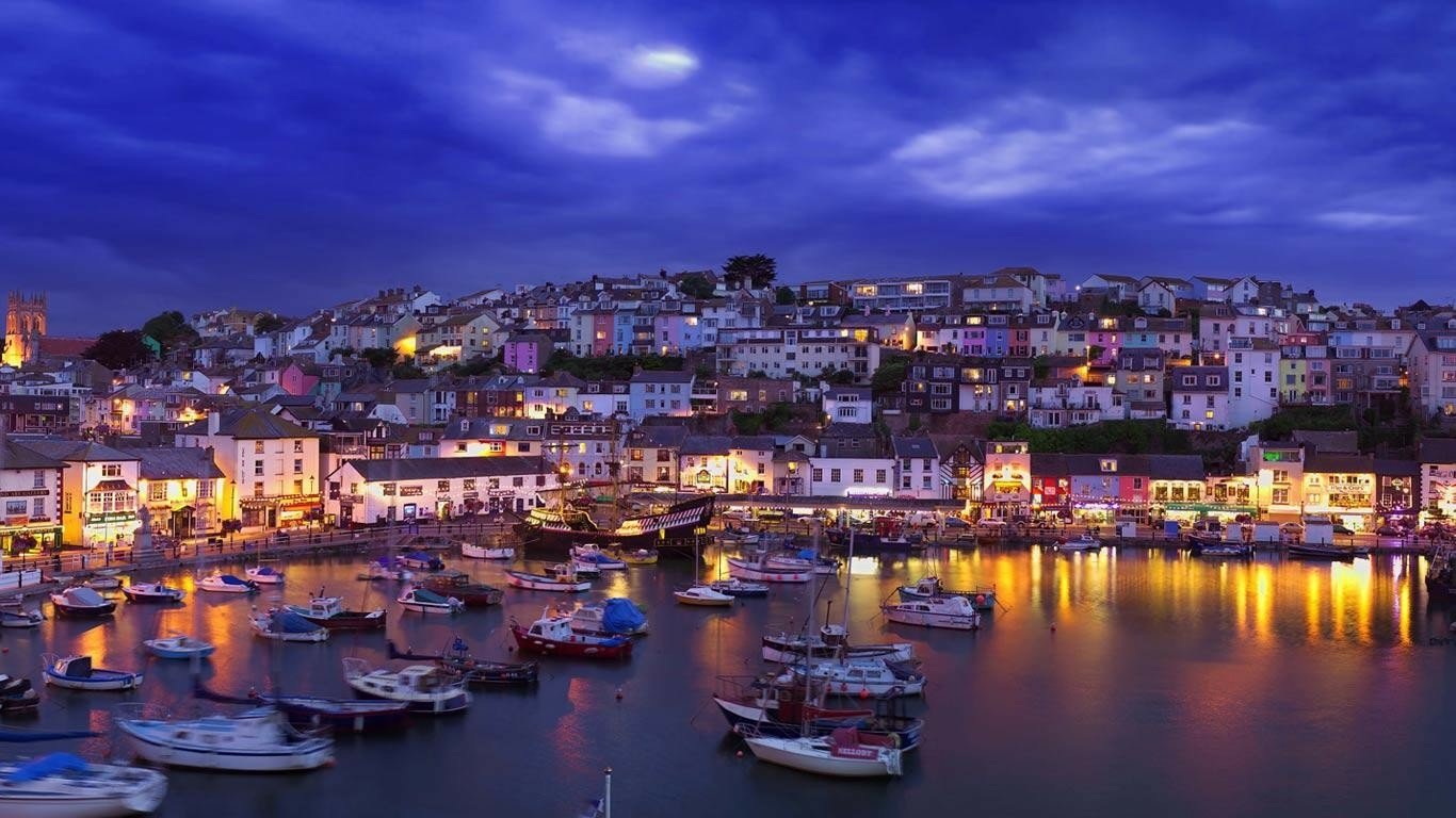 devon England fishing town man made Brixham Image