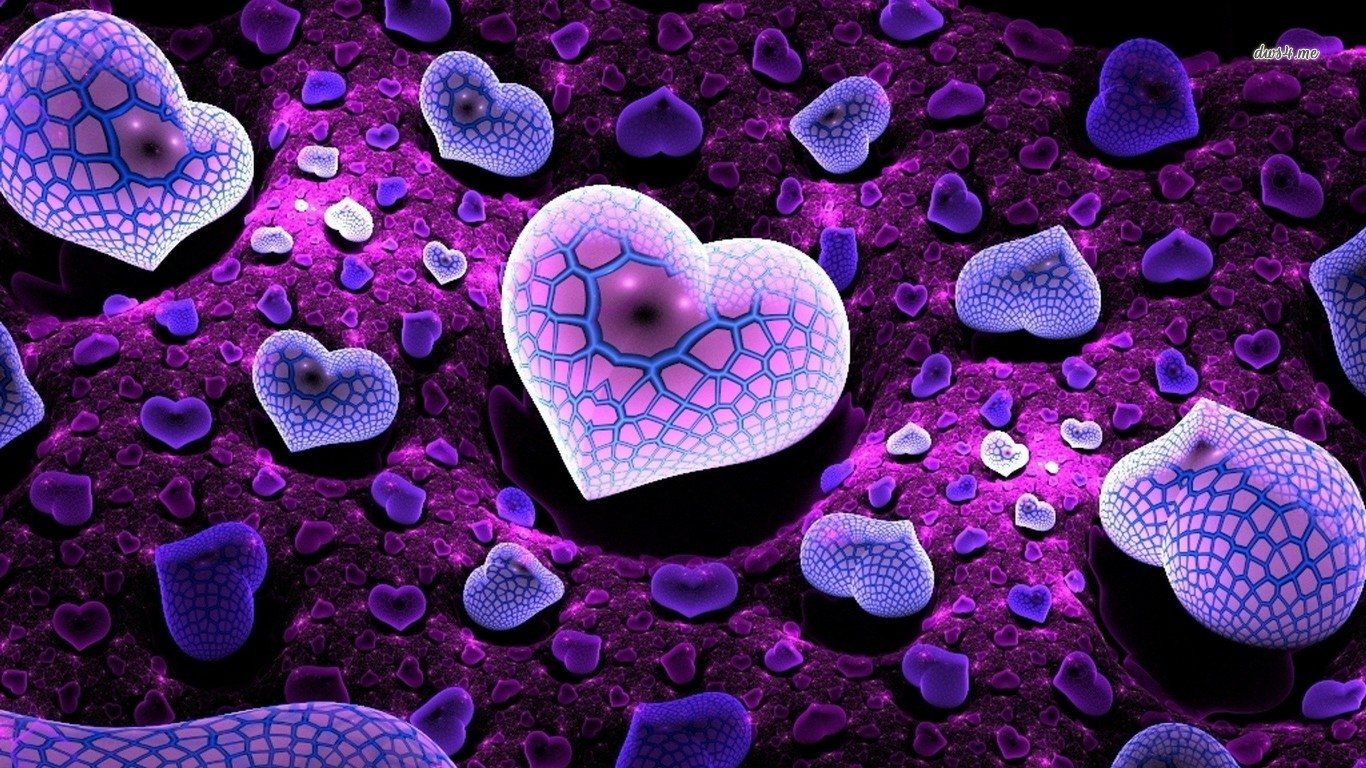 An artistic depiction of colorful hearts surrounded by intricate patterns, set against a dark, vibrant background. The image blends emotion and creativity in a striking visual presentation.