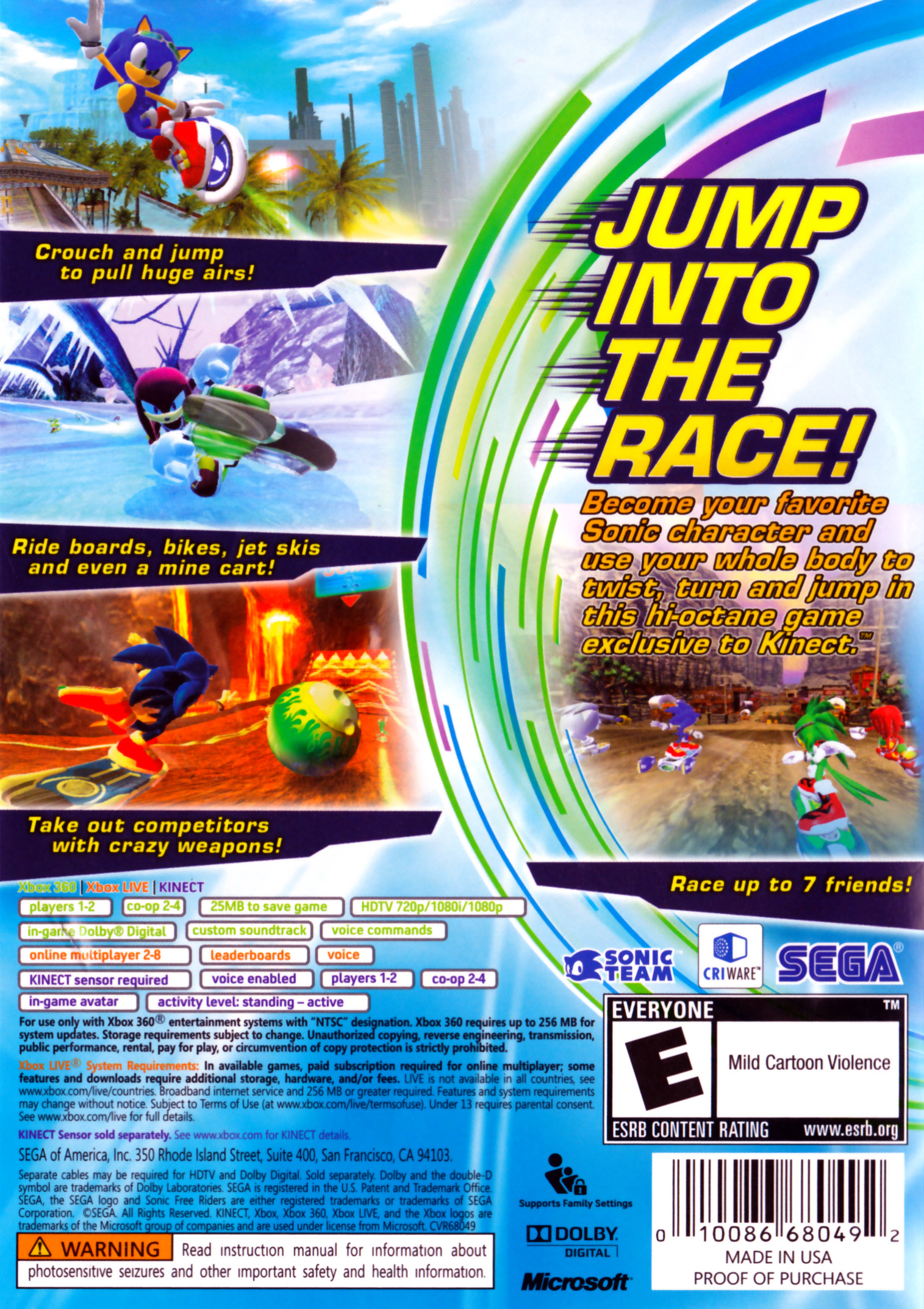 Microsoft Sonic Free Riders Games