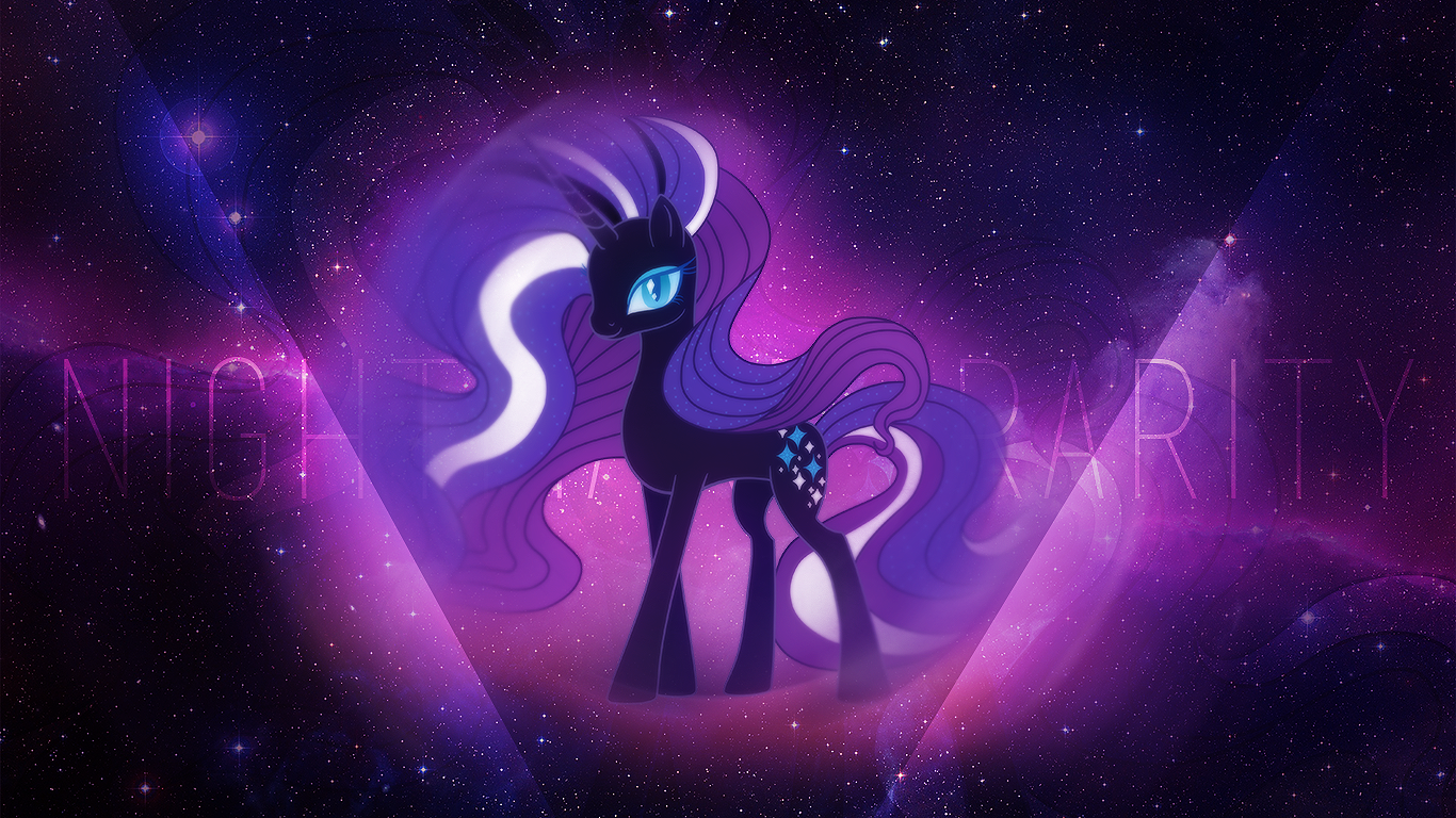An artistic representation of Rarity from *My Little Pony: Friendship Is Magic*, set against a cosmic background, showcasing her elegance and unique style.