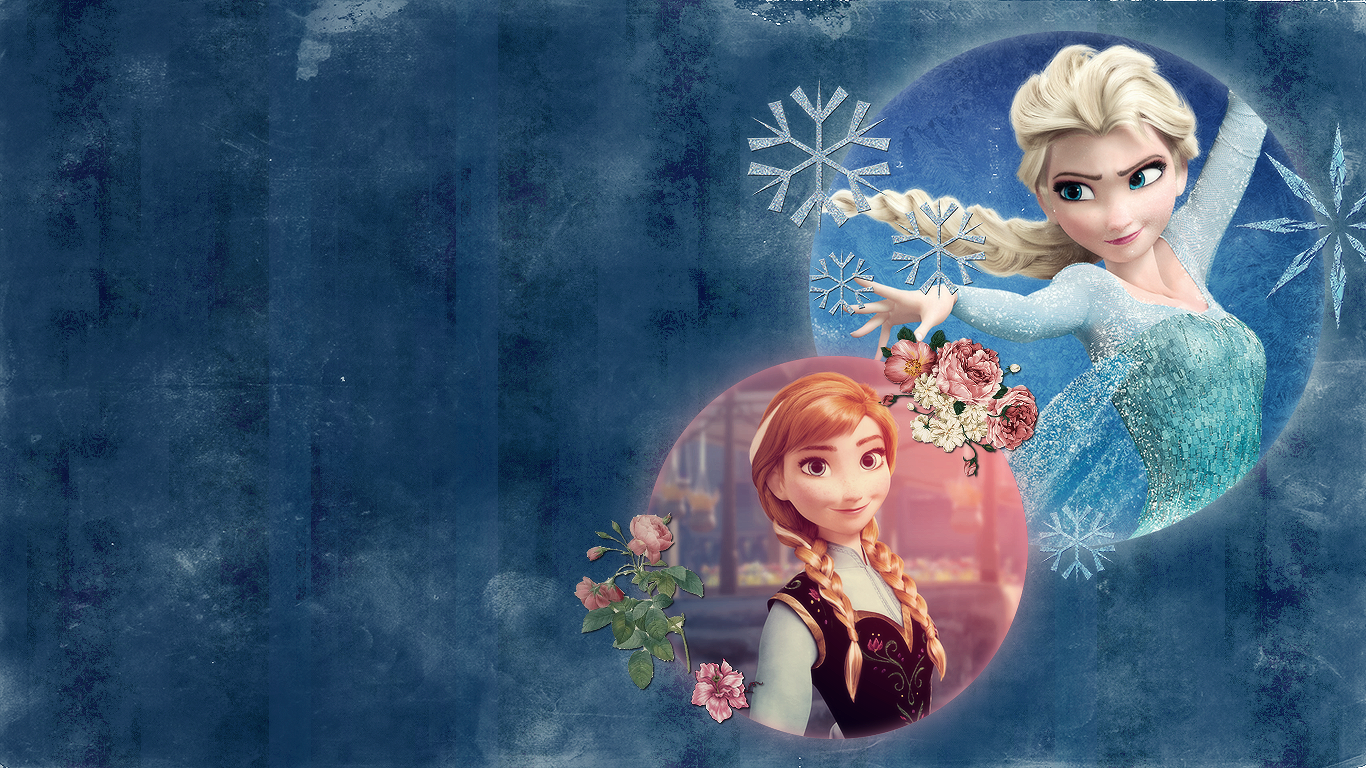 A vibrant image featuring Elsa and Anna from the movie Frozen, showcasing their distinct styles against a snowy backdrop, capturing the essence of their adventurous bond.