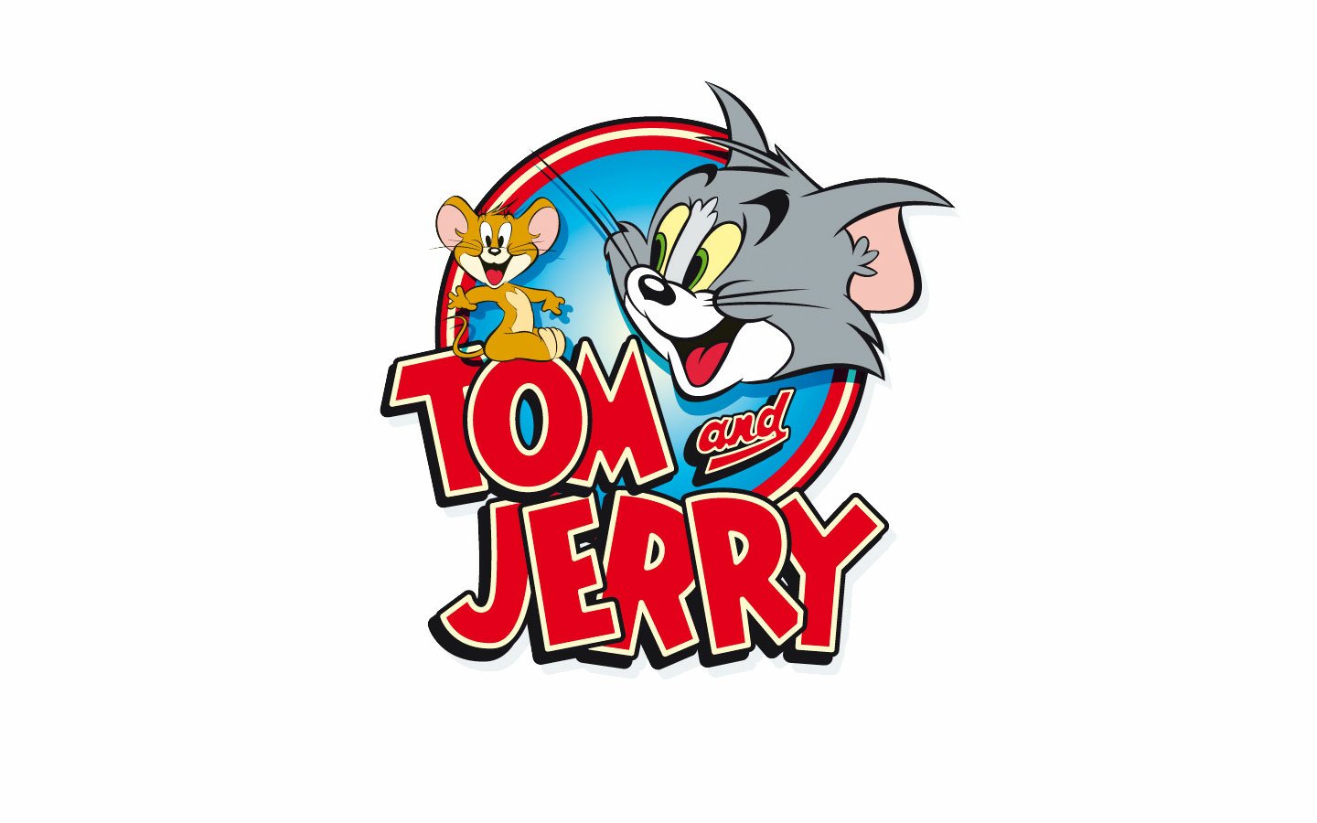 Colorful logo featuring Tom and Jerry, iconic characters from the beloved TV show known for their humorous antics and rivalry.