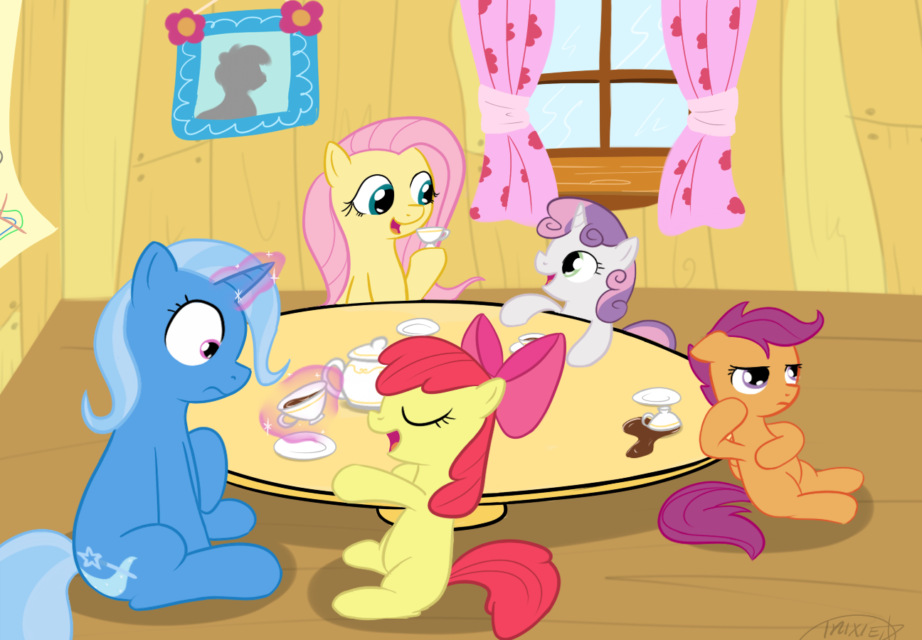 Trixie (My Little Pony) Sweetie Belle Scootaloo (My Little Pony) Apple Bloom Fluttershy (My Little Pony) TV Show My Little Pony: Friendship Is Magic Image