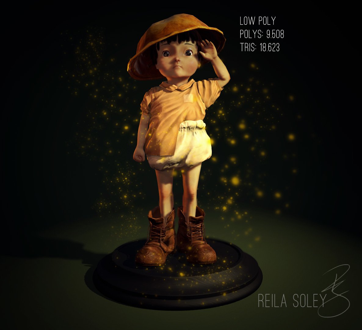 Setsuko Yokokawa Anime Grave of the Fireflies 3D Model low poly Image