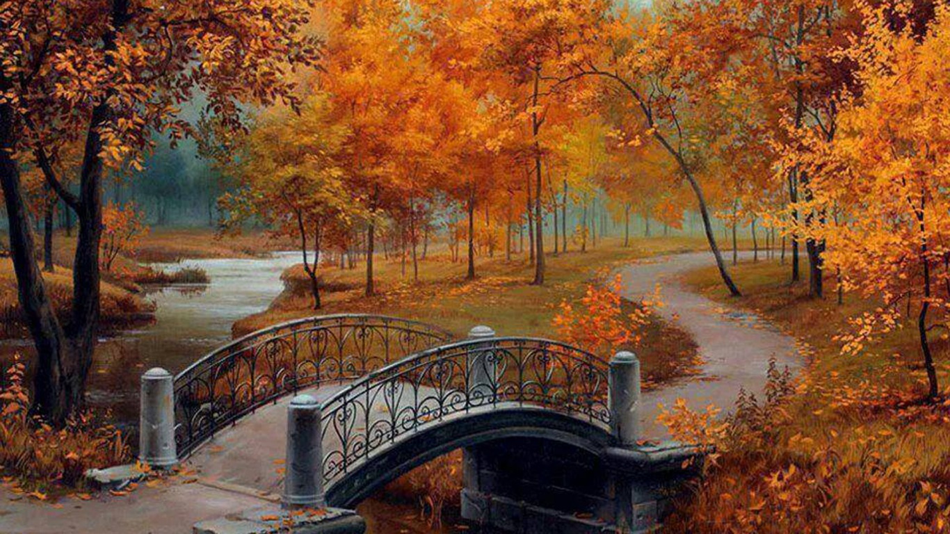 Autumn Bridge By Evgeny Lushpin   Image Abyss