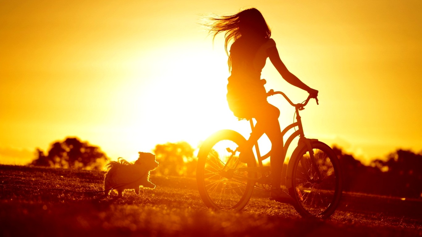 Biker in the sunset - Image Abyss