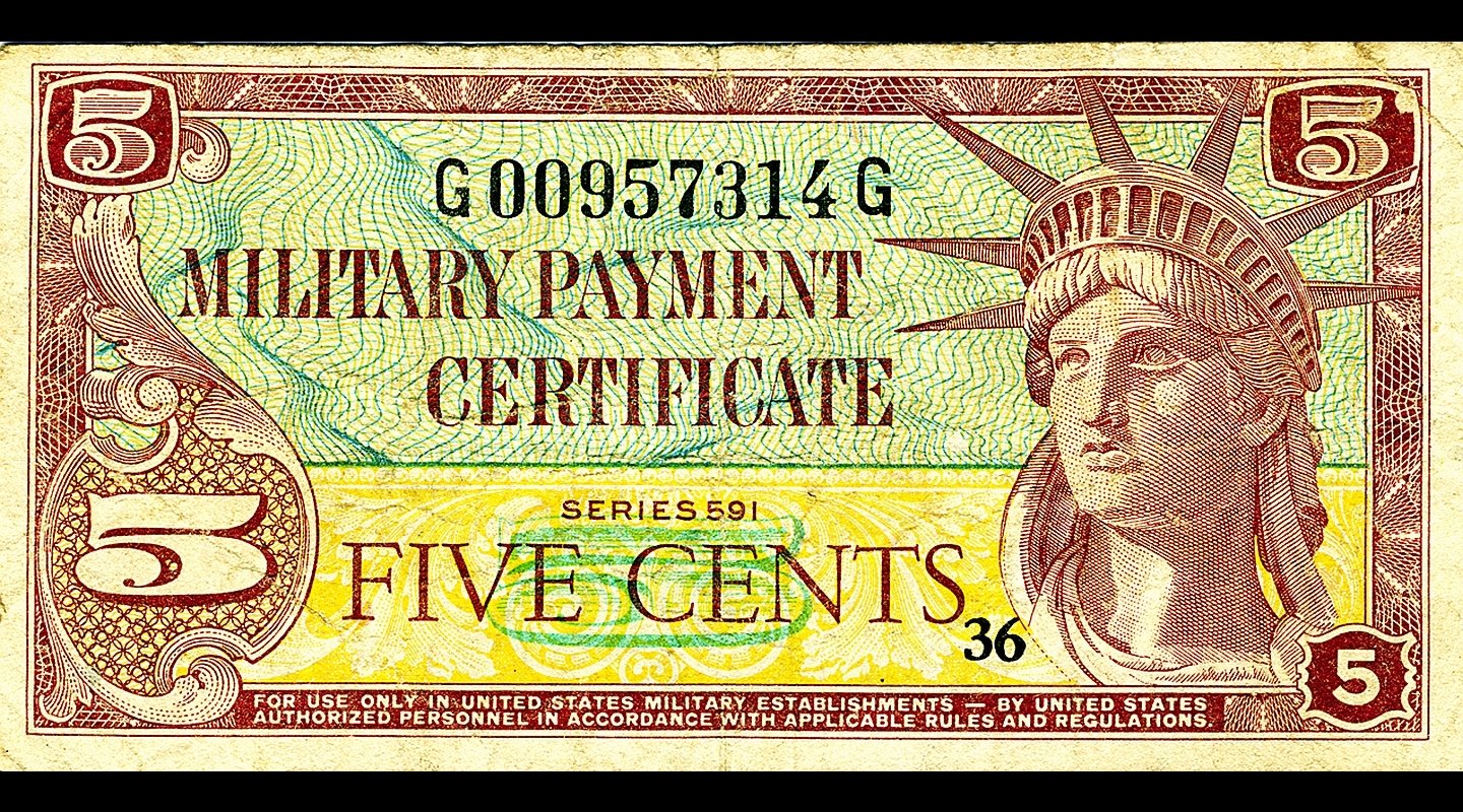 man made Military payment certificate Image