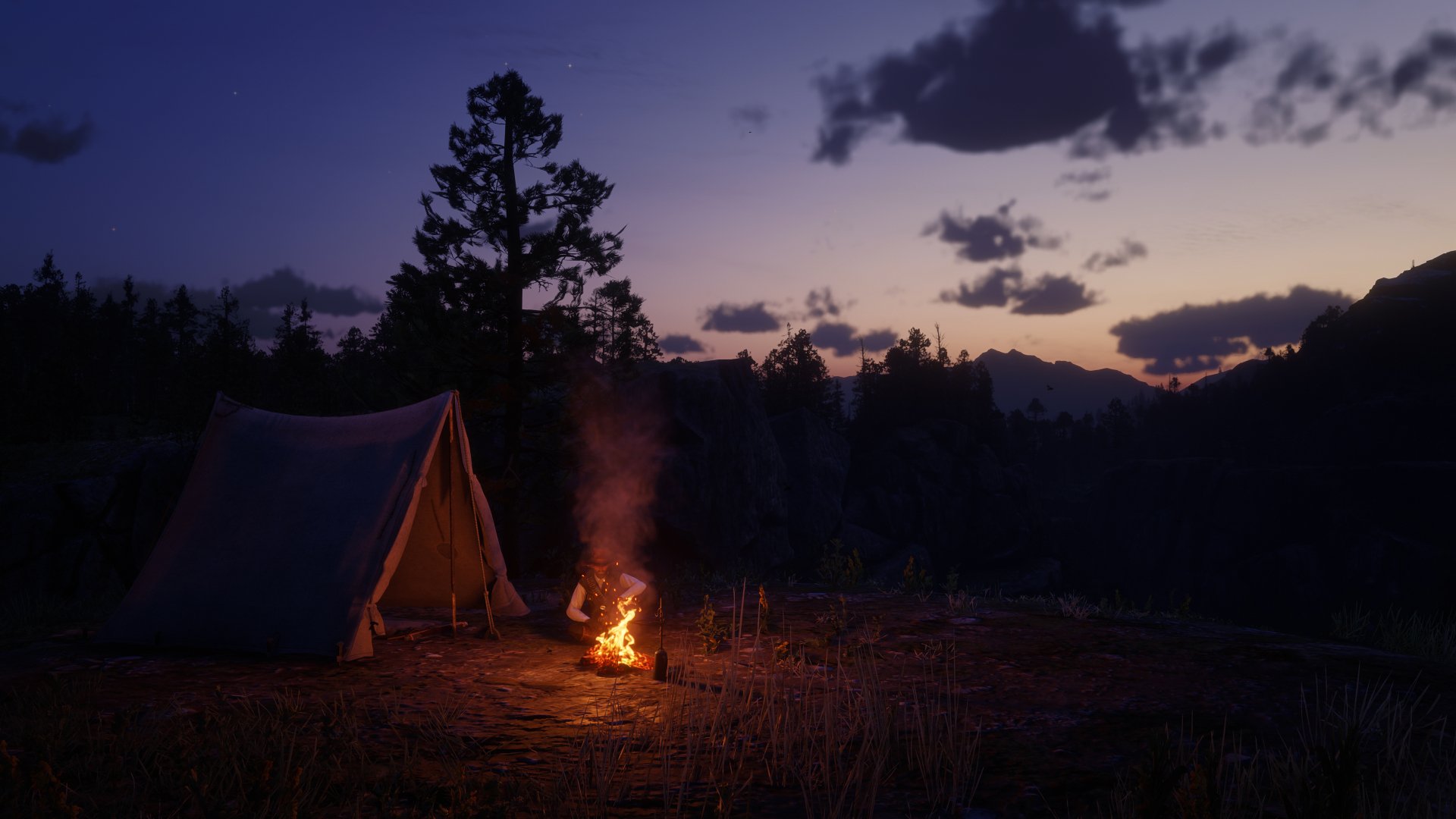 sunset campfire video game Red Dead Redemption 2 Image