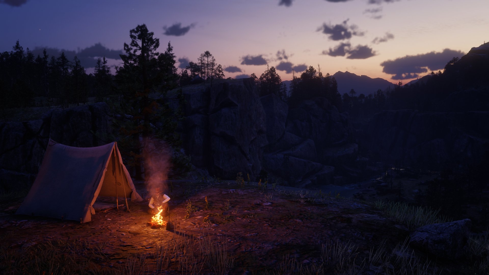 sunset campfire video game Red Dead Redemption 2 Image
