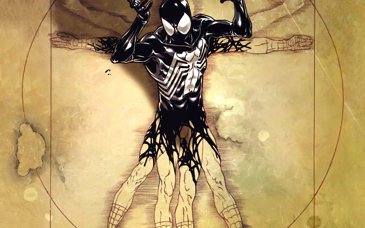A striking comic image from Spider-Man: The Other features Spider-Man in a black suit, dynamically posed with multiple arms, surrounded by a golden artistic backdrop.