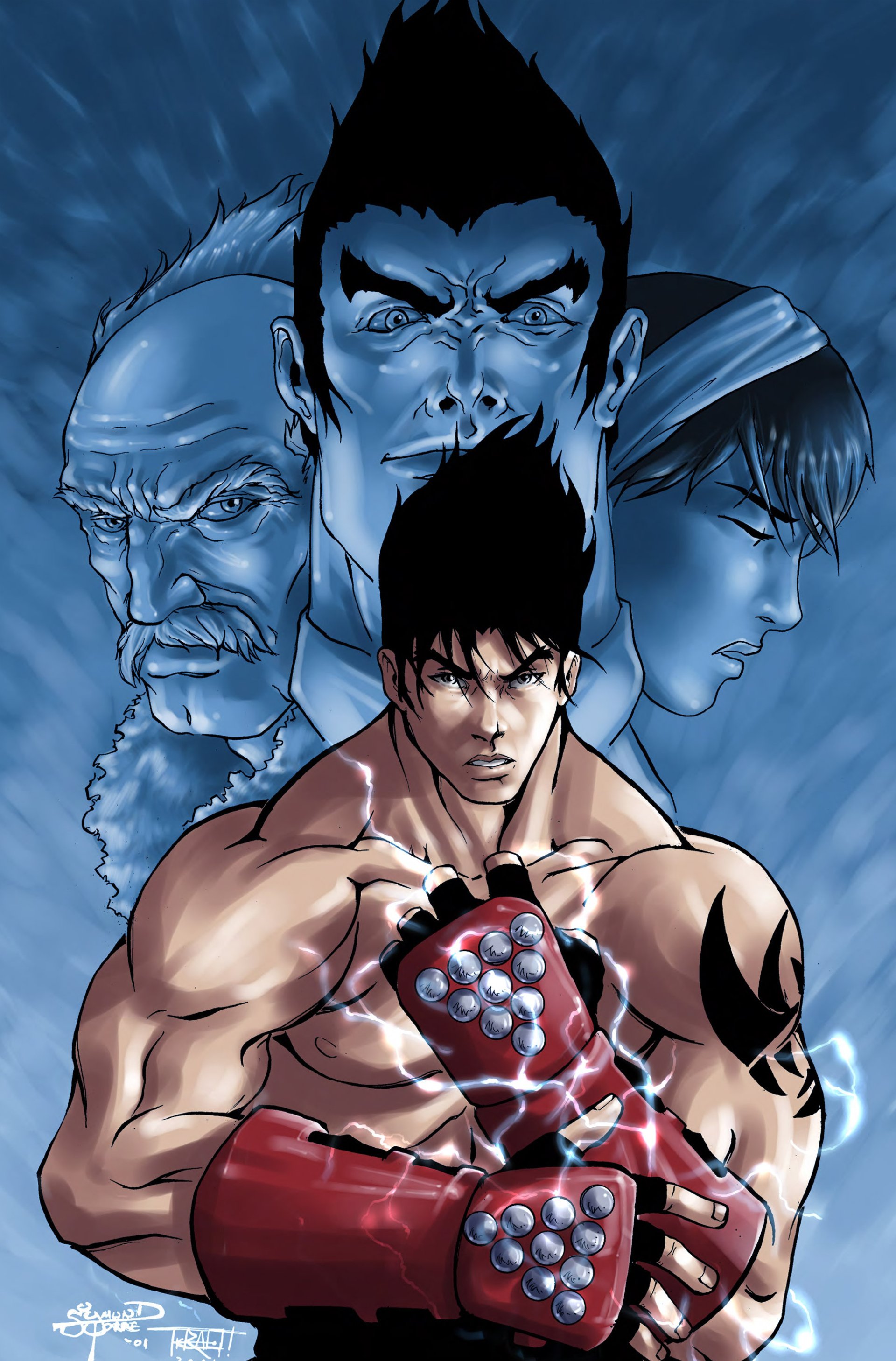 Jin Kazama Jun Kazama (Tekken) Heihachi Mishima Kazuya Mishima Comic Tekken Forever Image