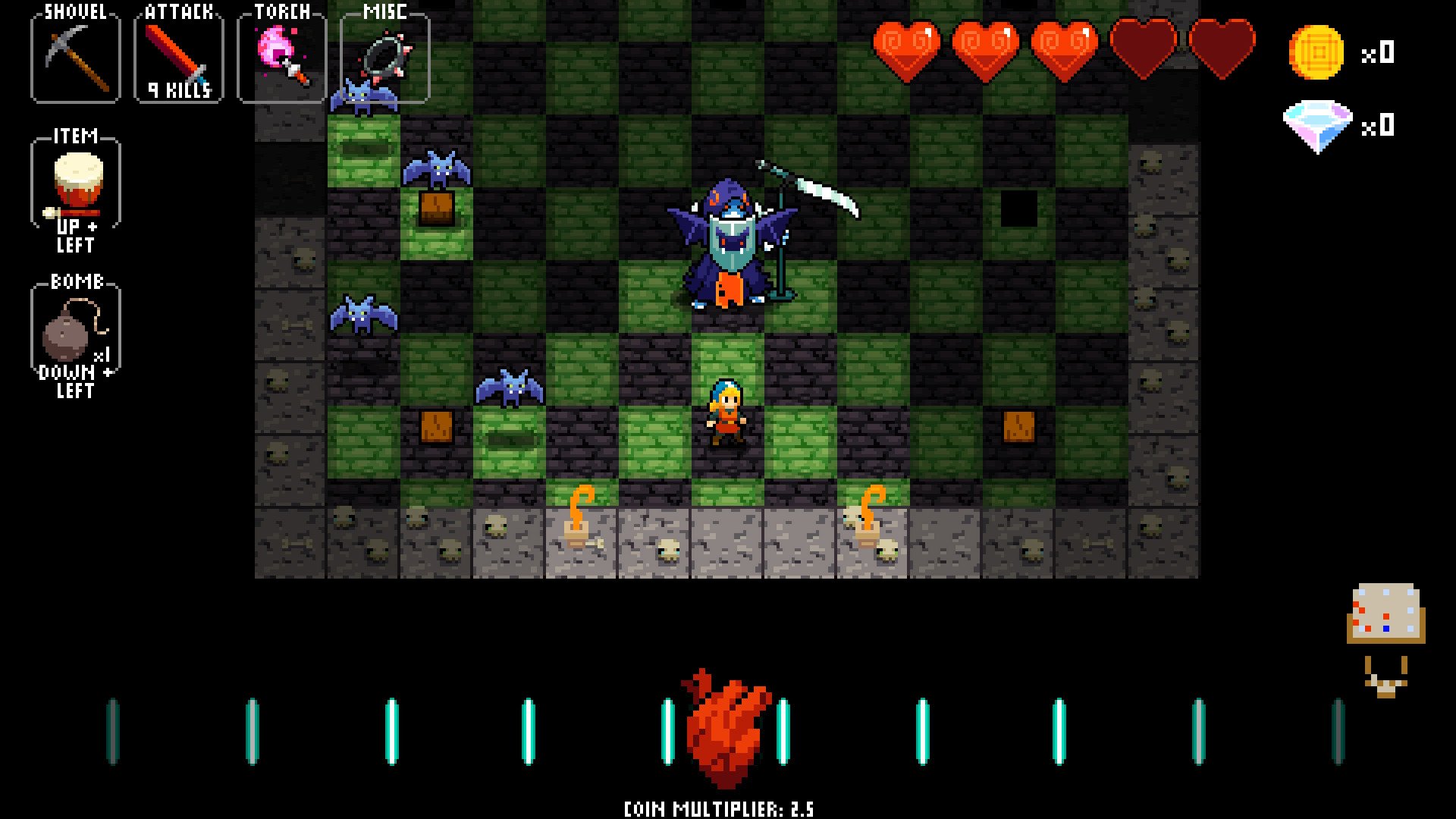 video game Crypt of the NecroDancer dungeon gameplay pixel art Image
