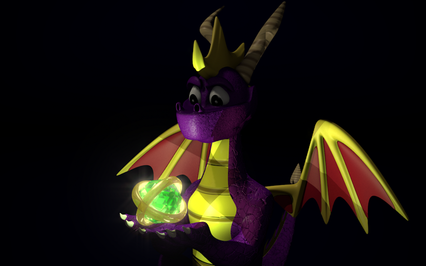 Spyro with an orb by PyroDragoness