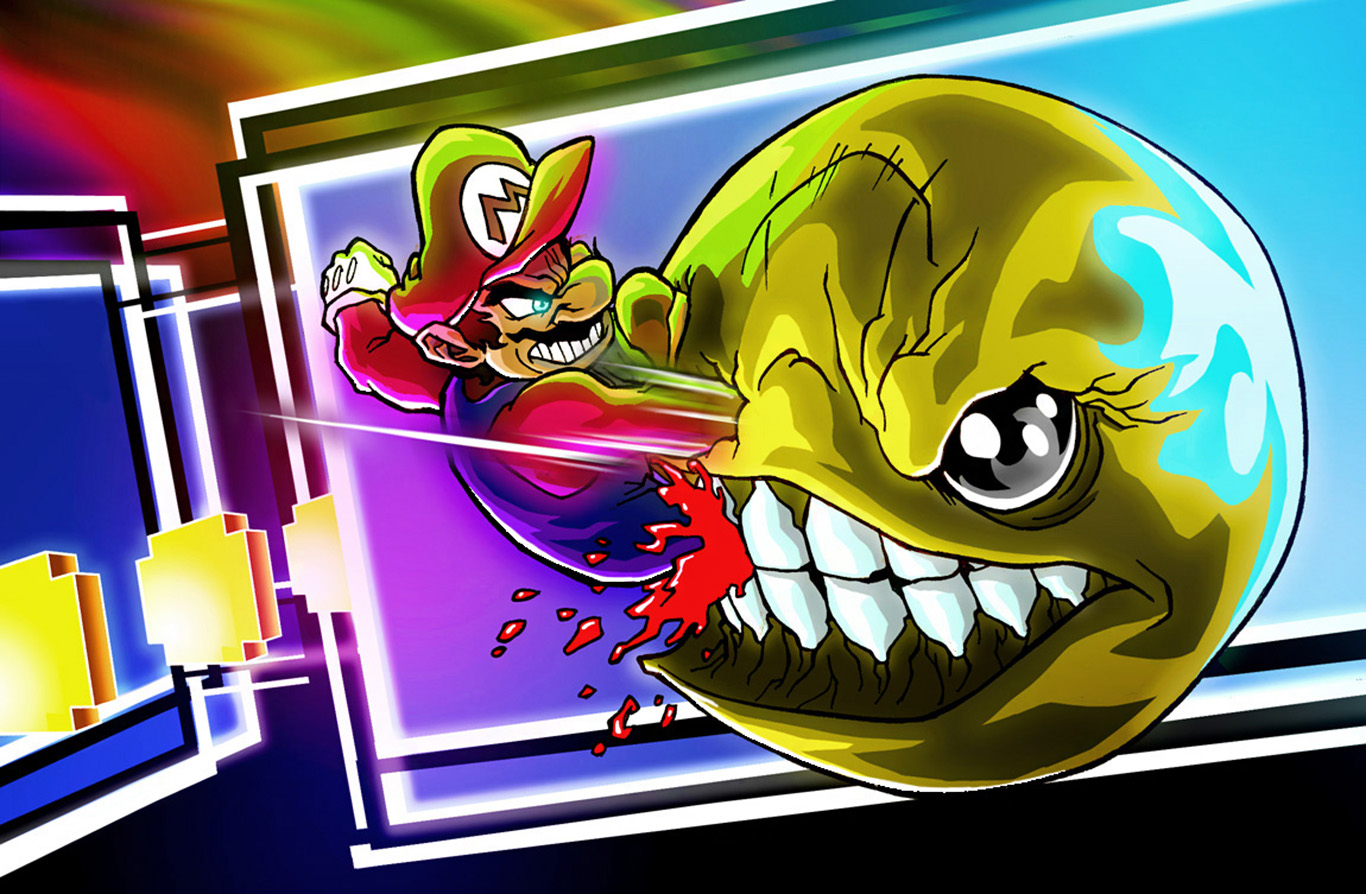 Mario Vs Pac-Man by Sebastian von Buchwald