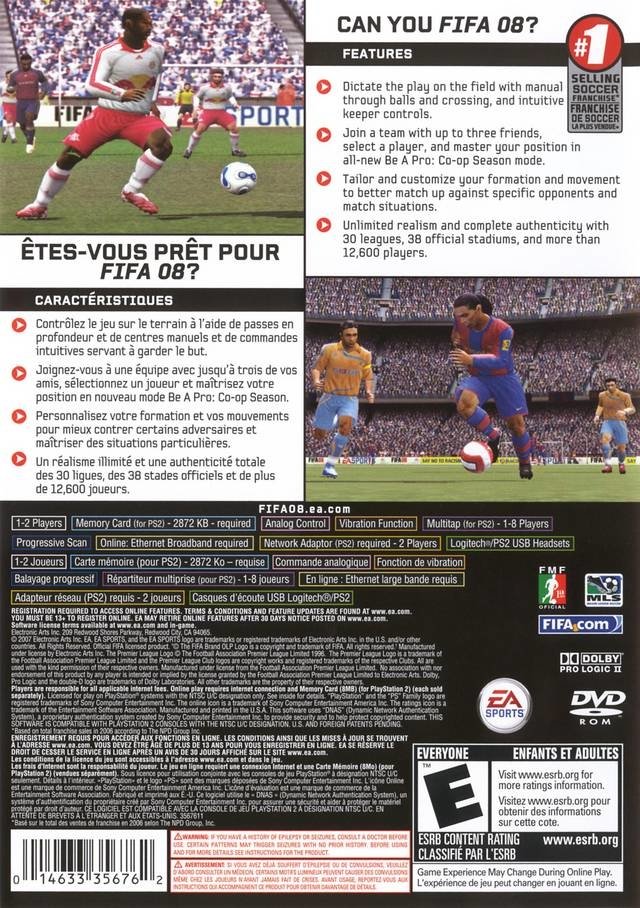 video game FIFA Soccer 08 Image